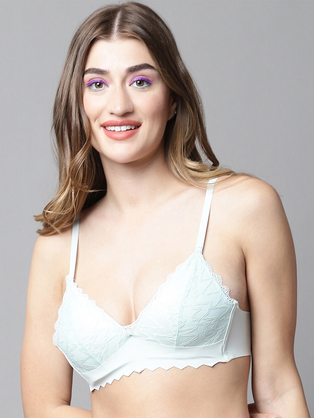 PrettyCat Floral Bralette Bra Medium Coverage Lightly Padded With All Day Comfort