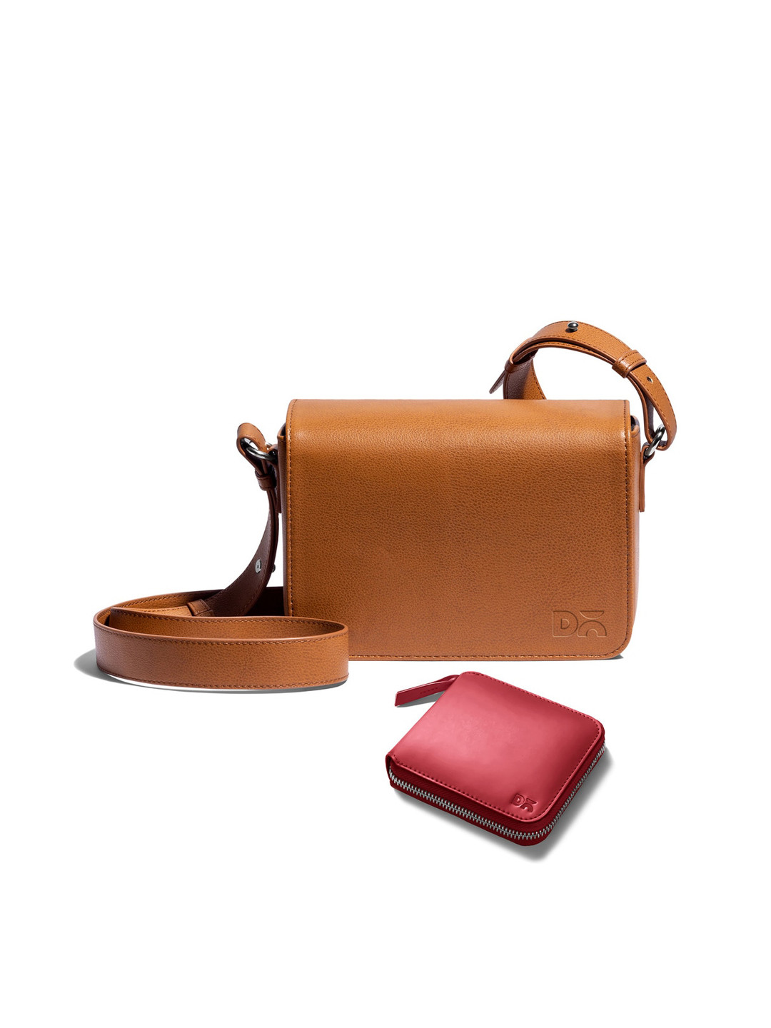 DailyObjects Leather Structured Sling Bag with Zip Wallet
