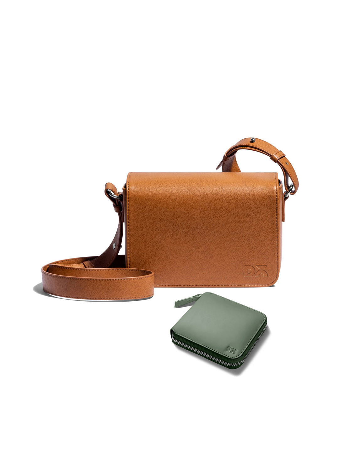 DailyObjects Leather Structured Sling Bag with Zip Wallet