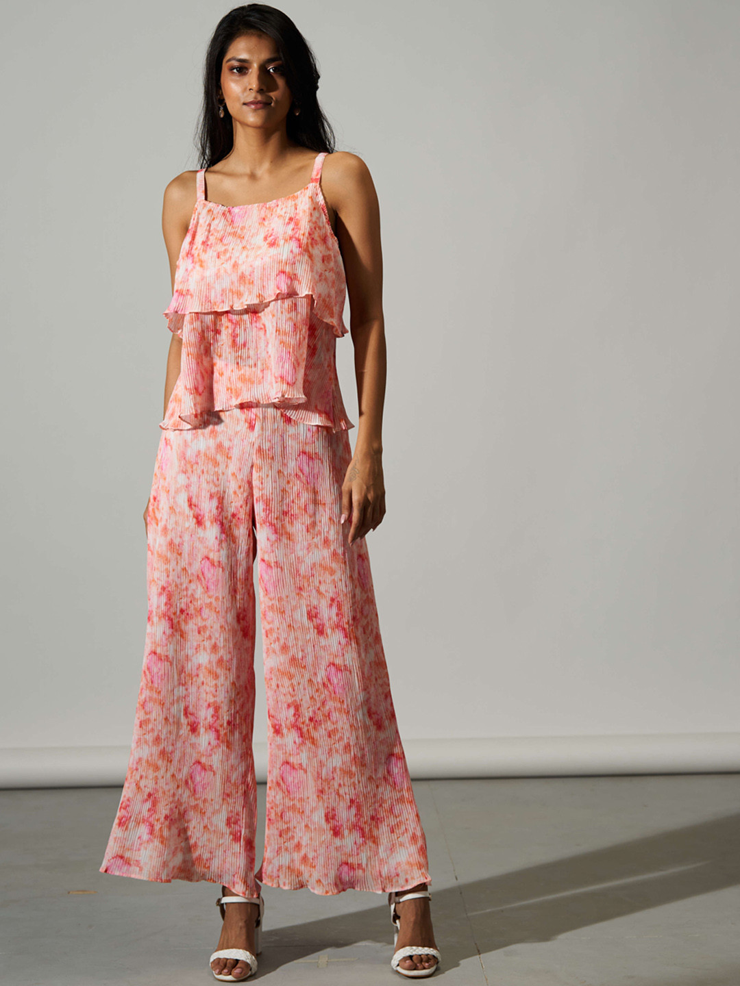 RAISIN Tie & Dyed Tiered Top & Flared Trousers