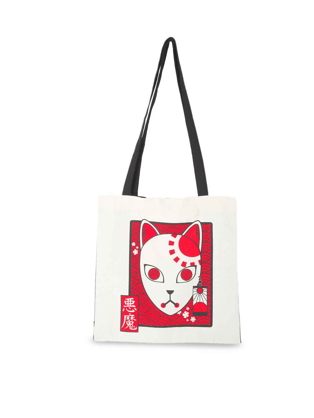 COMICSENSE Demon Slayer Anime Printed Tanjiro Mask Shopper Tote Bag