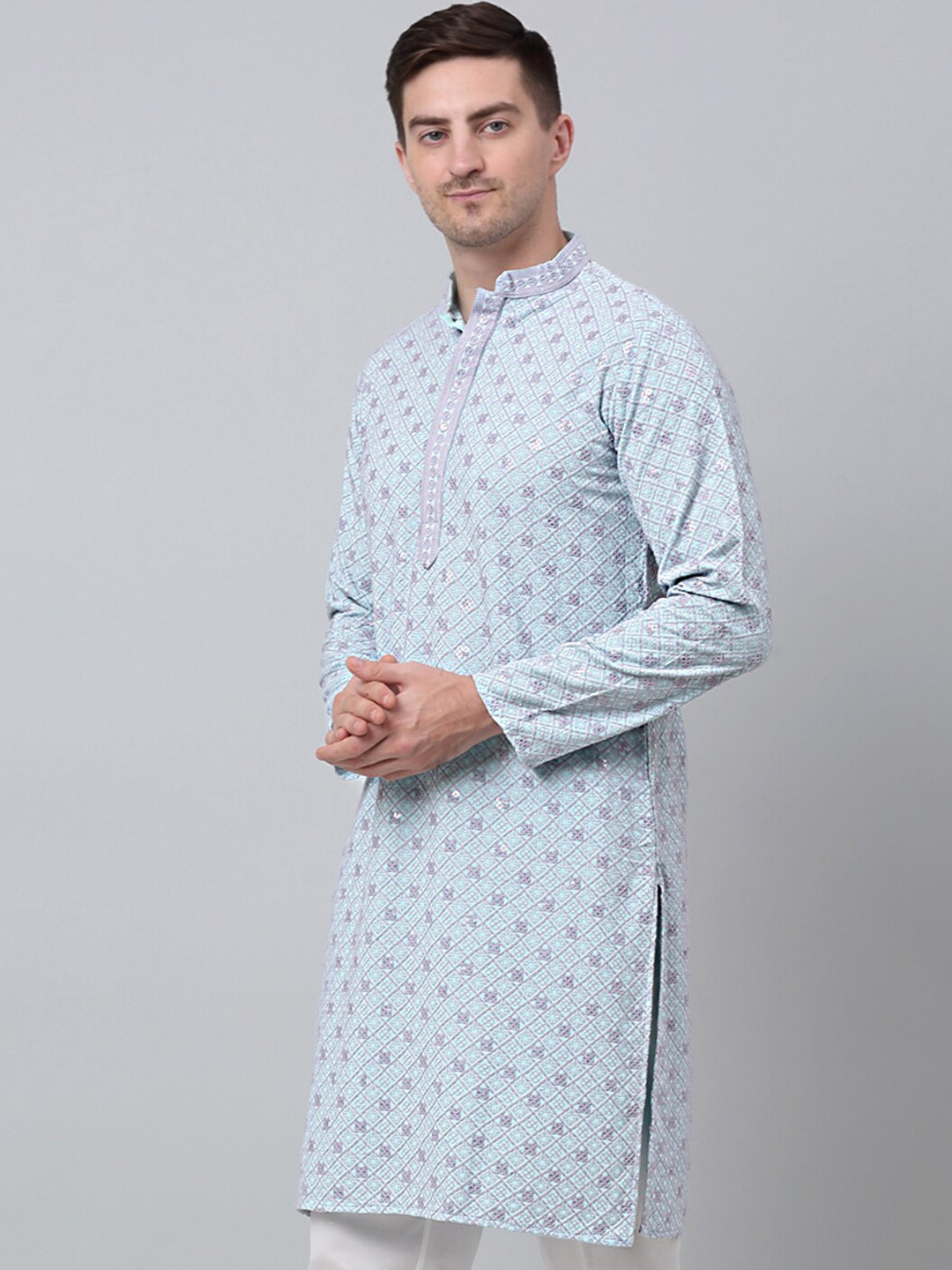 Jompers Woven Design Thread Work Kurta