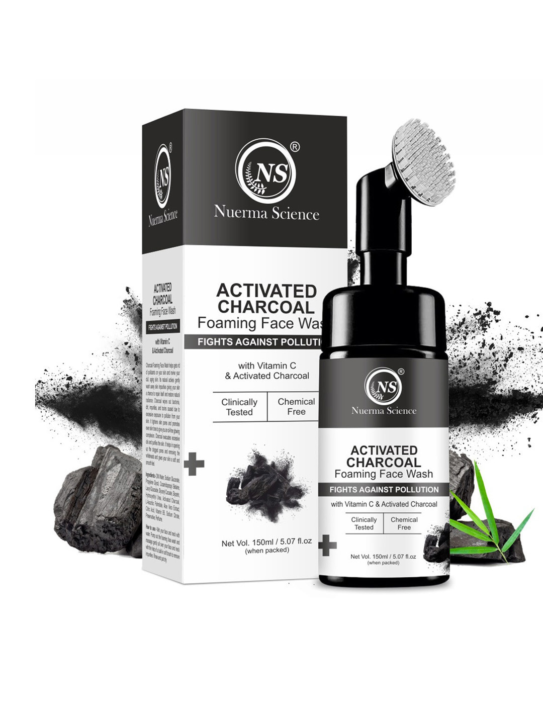 Nuerma Science Activated Charcoal Foaming Face Wash -150 ml