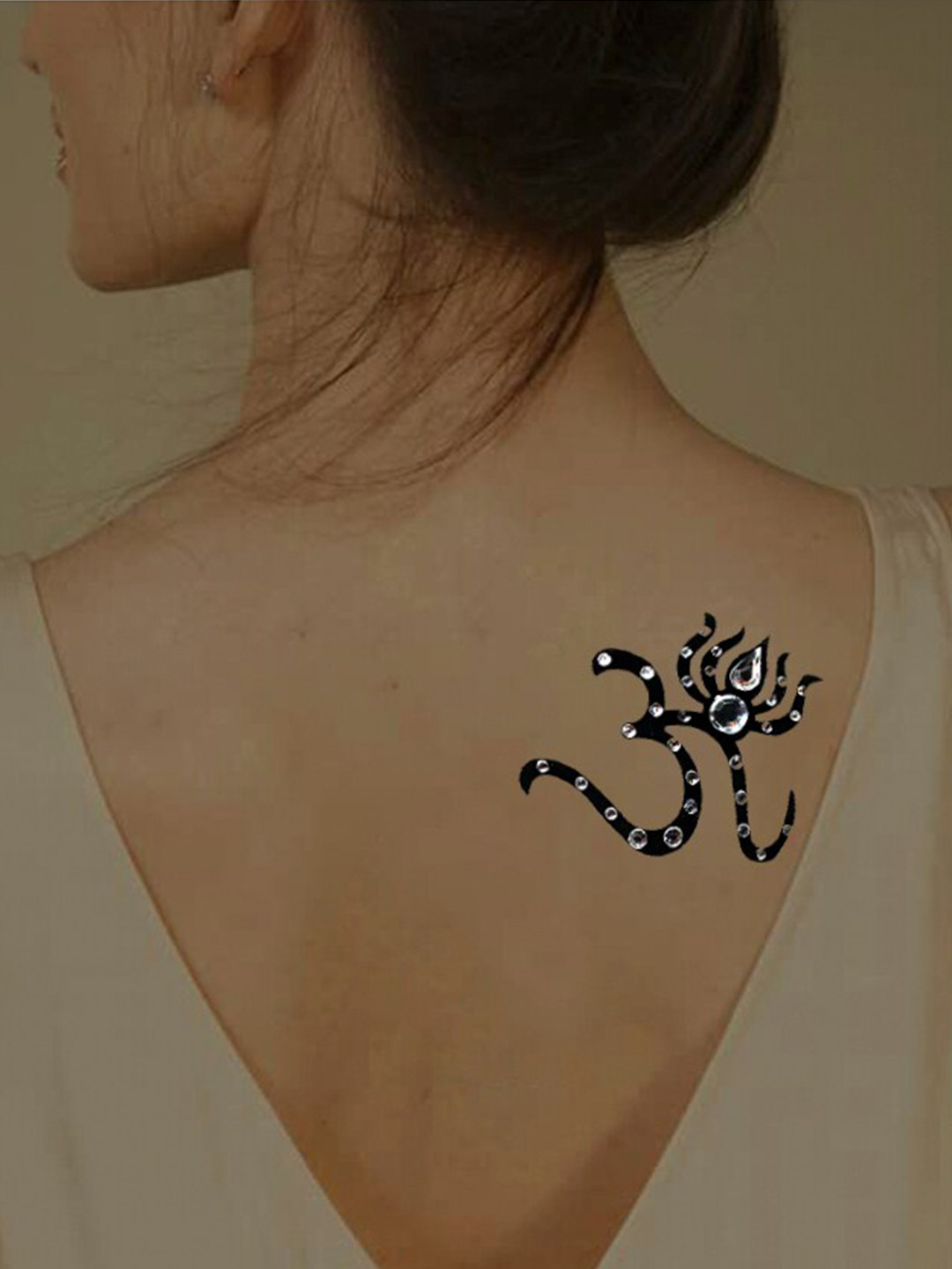 Comet Busters Black Embellished Temporary Body Jewel Tattoo
