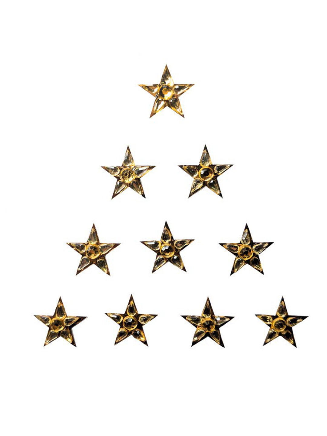 Comet Busters 10Pcs Temporary Body Jewel Star Face & Eye Tattoos - Gold
