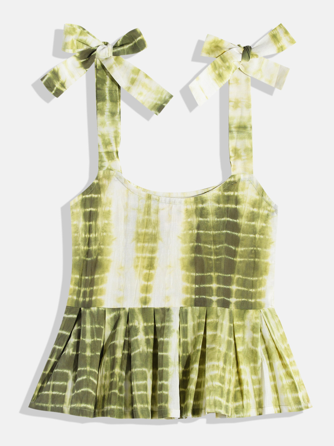 Vastrarth Girls Tie & Dye Organic Cotton Peplum Top