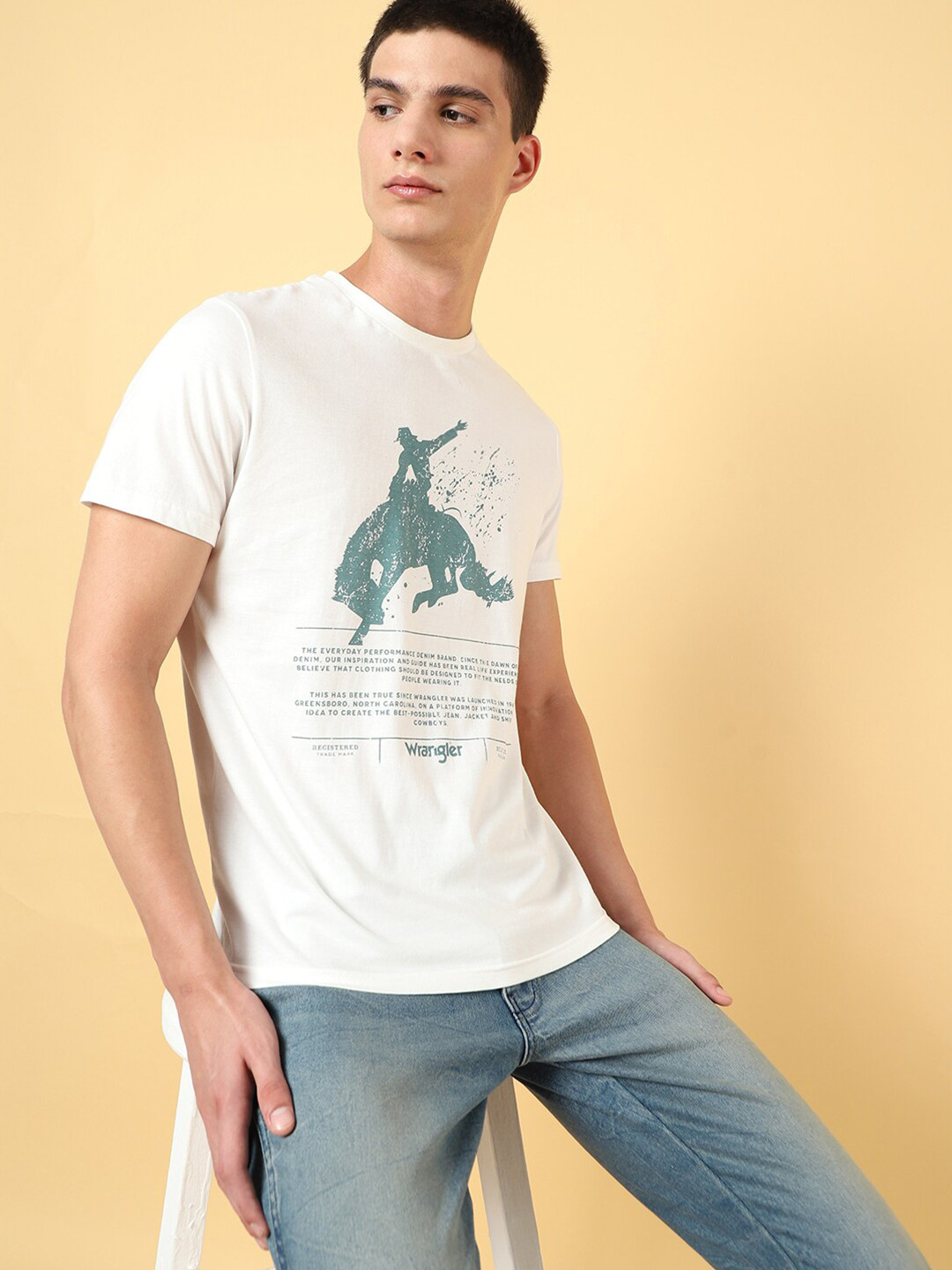Wrangler Graphic Round Neck Cotton T-shirt