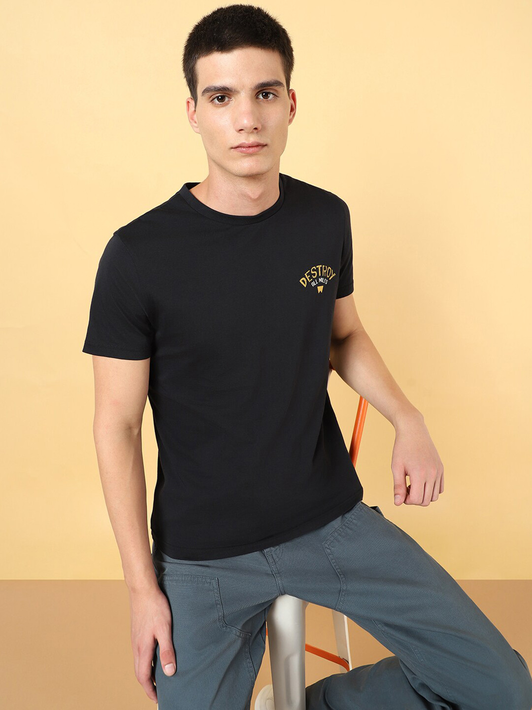 Wrangler Graphic Round Neck Cotton T-shirt