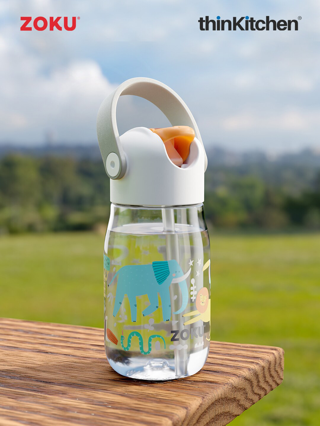 ZOKU White Conversational Plastic Spill Proof Sipper - 355ml