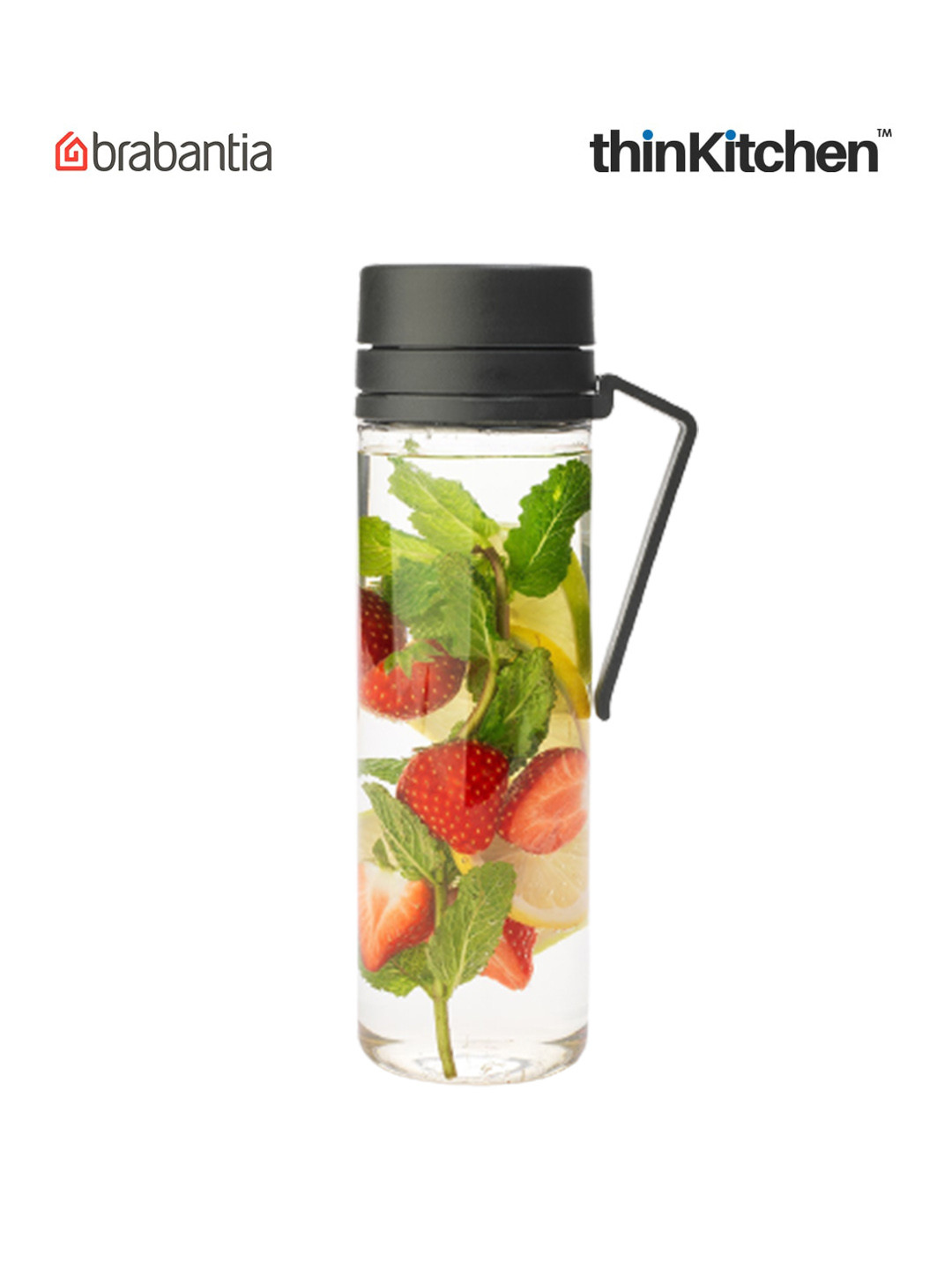 Brabantia Make & Take Grey Plastic Airtight Water Bottle - 500ml