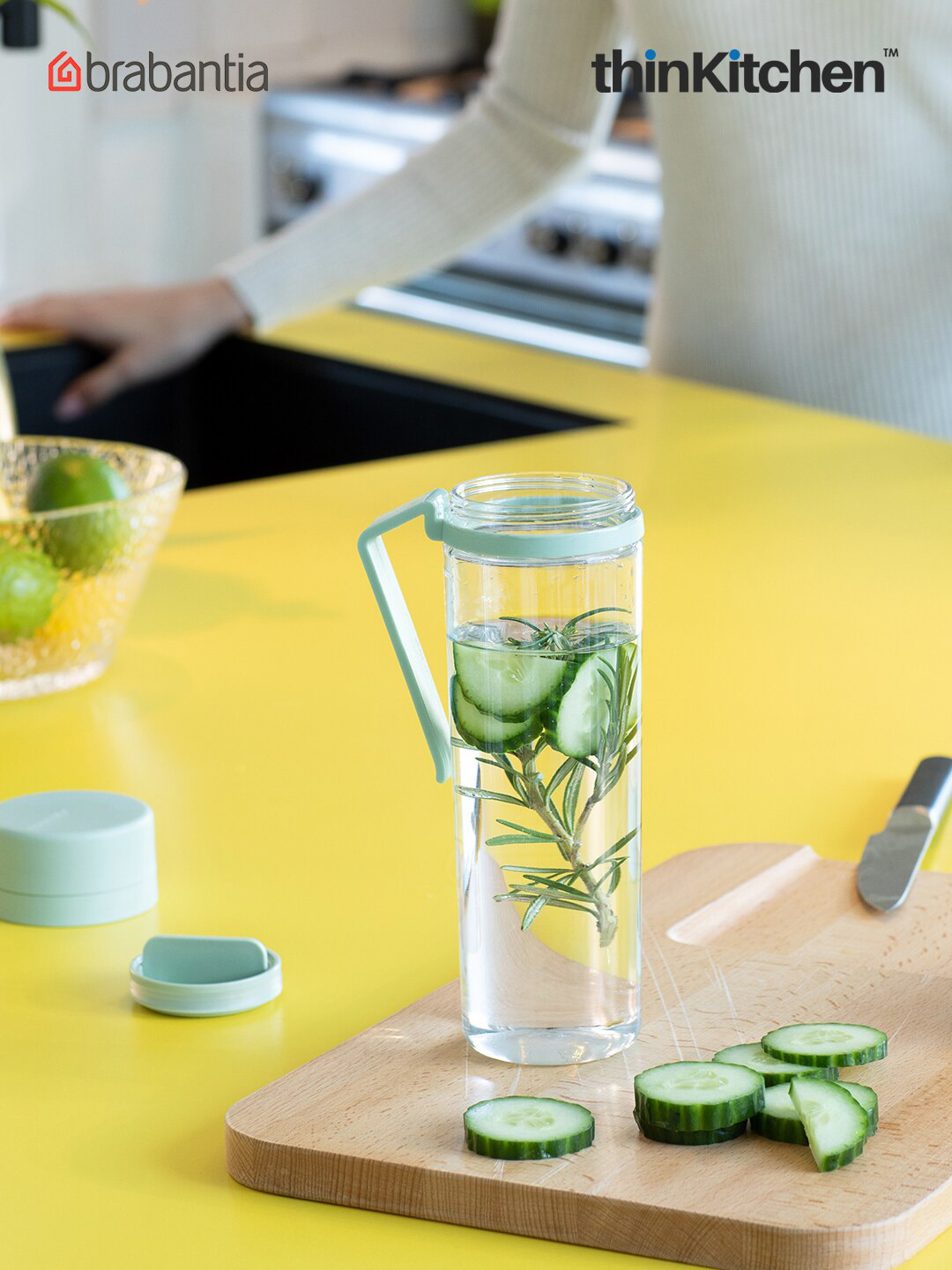 Brabantia Make and Take Green Solid Plastic Airtight Water Bottle - 500ml