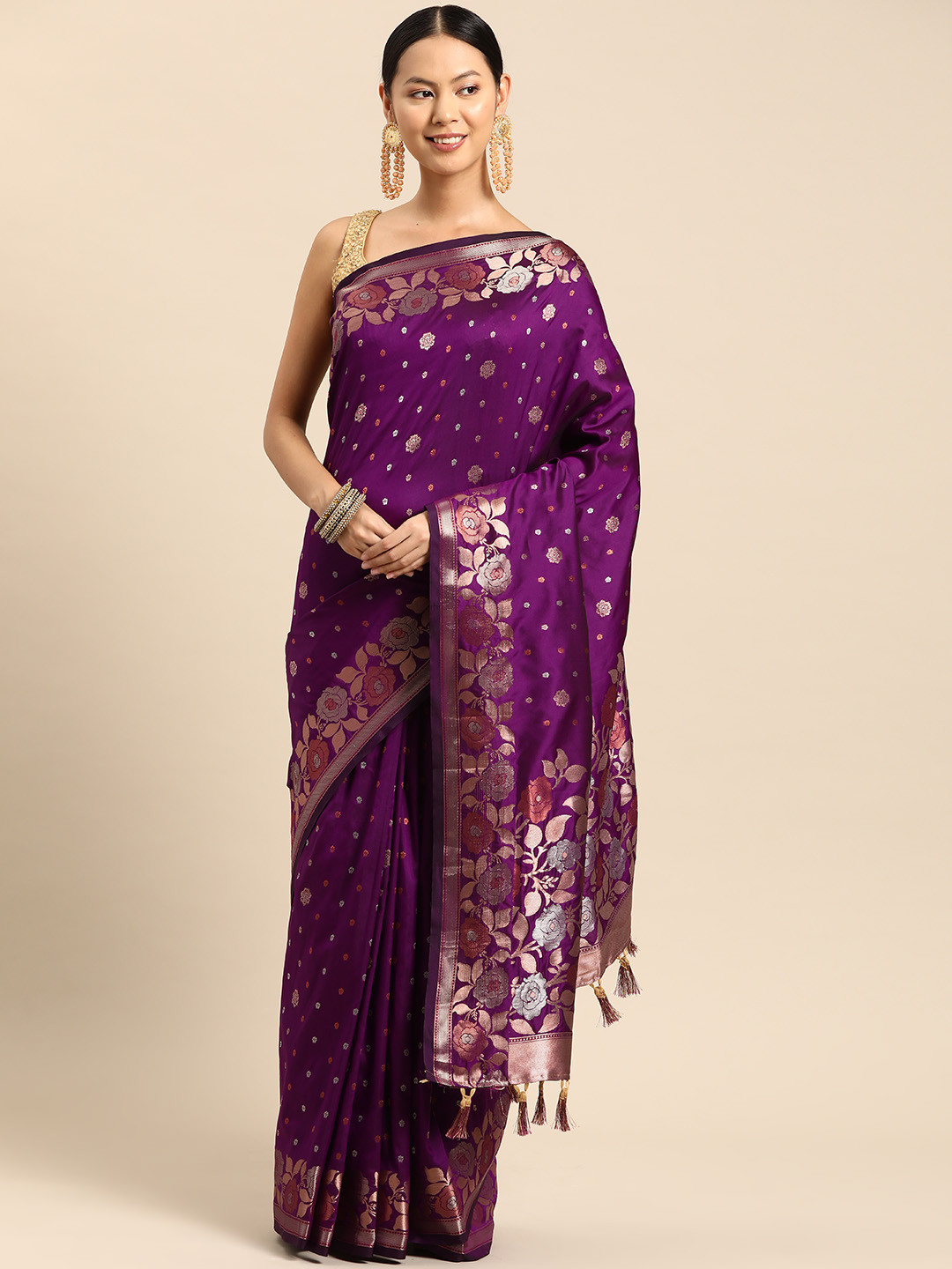 Tasarika Ethnic Motifs Zari Banarasi Saree