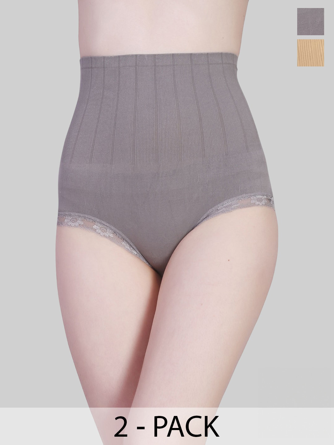 PLUMBURY Women Pack Of 3 Seamless Post Pregnancy Tummy Control Panties