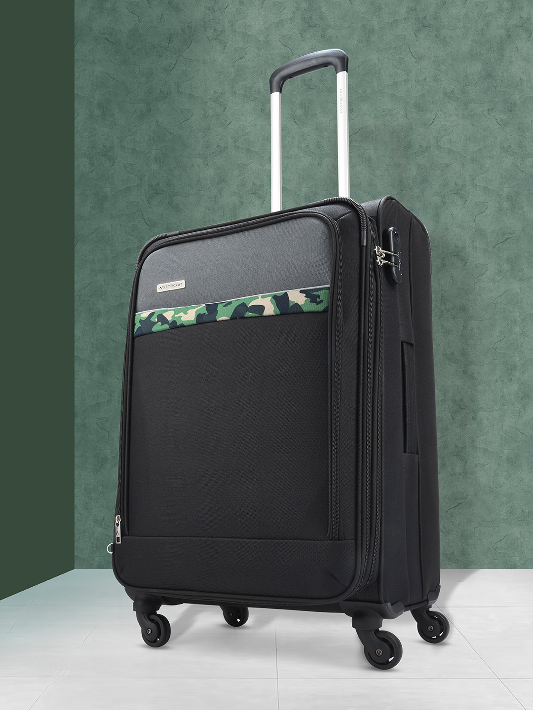 Aristocrat Set of 3 Commander 4W Soft-Sided Large Medium & Cabin Trolley Suitcases