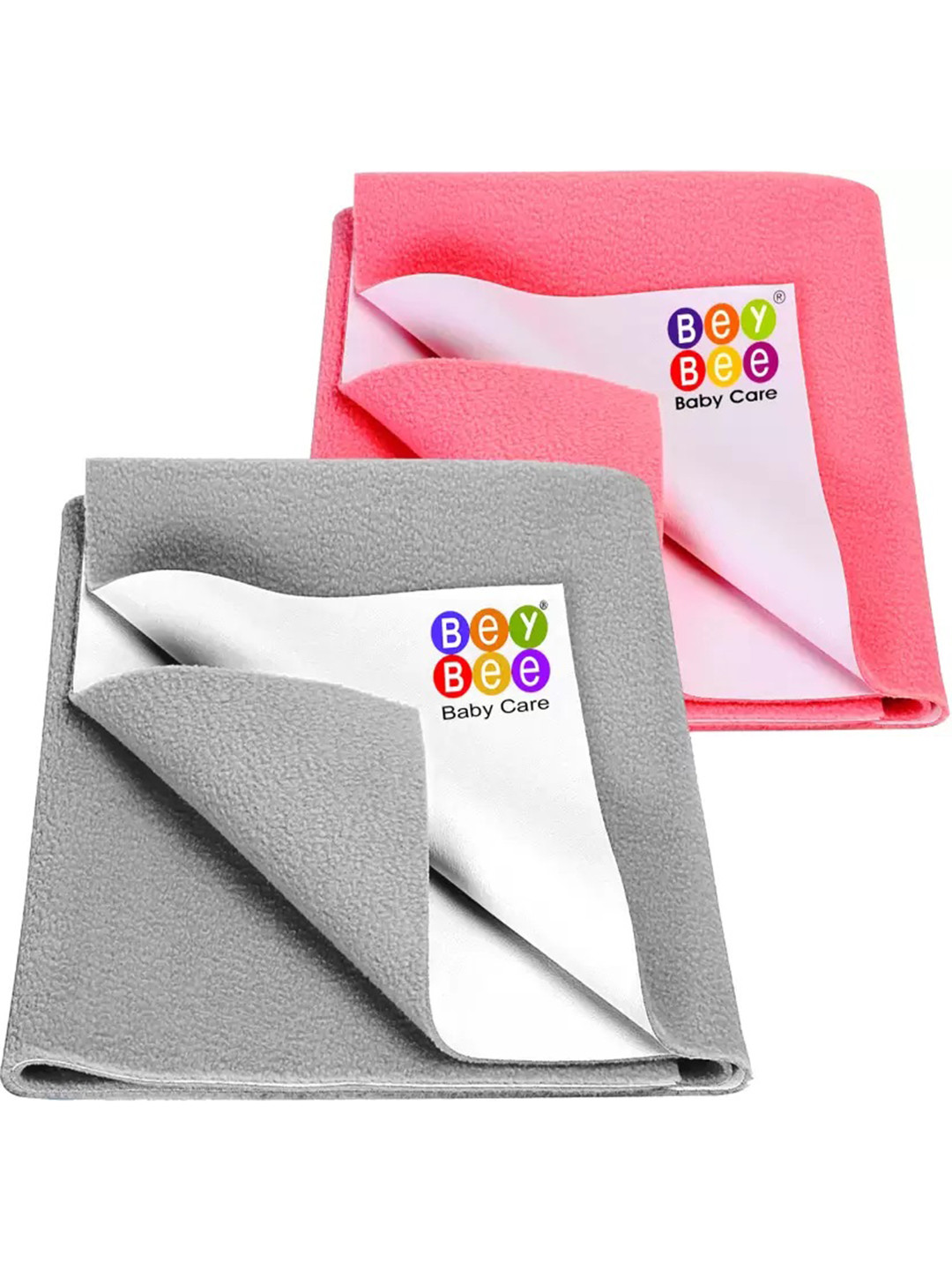 BeyBee Kids Pink & Grey 2-Pieces Breathable & Lightweight Mattress Protector