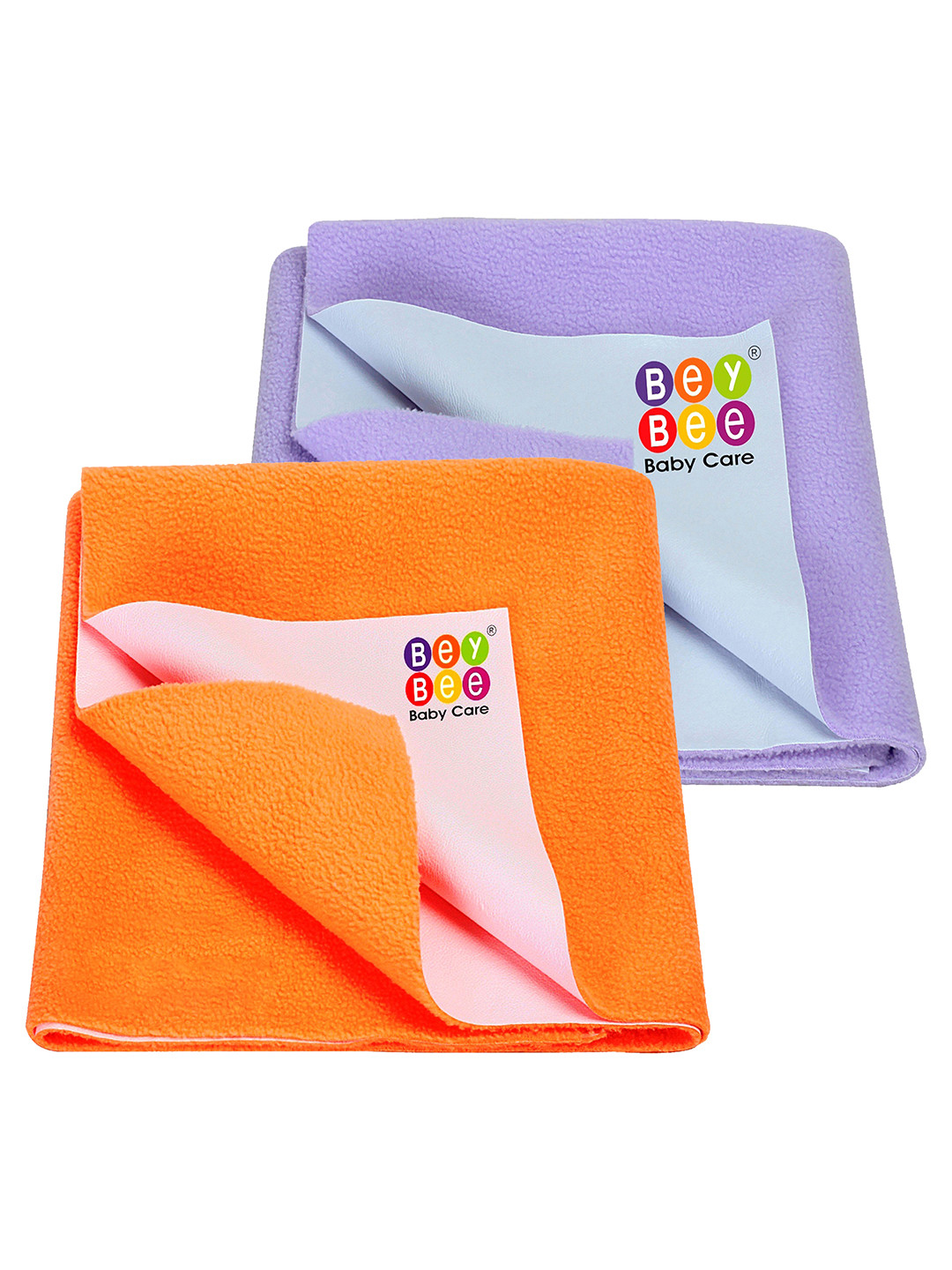 BeyBee Kids Orange Colored & Lavender 2-Pieces Colored Lightweight Mattress Protector
