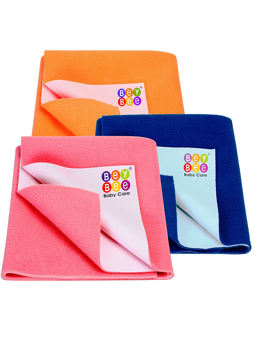 BeyBee Kids Pink & Blue 3 Pieces Cotton Breathable & Lightweight Mattress Protector