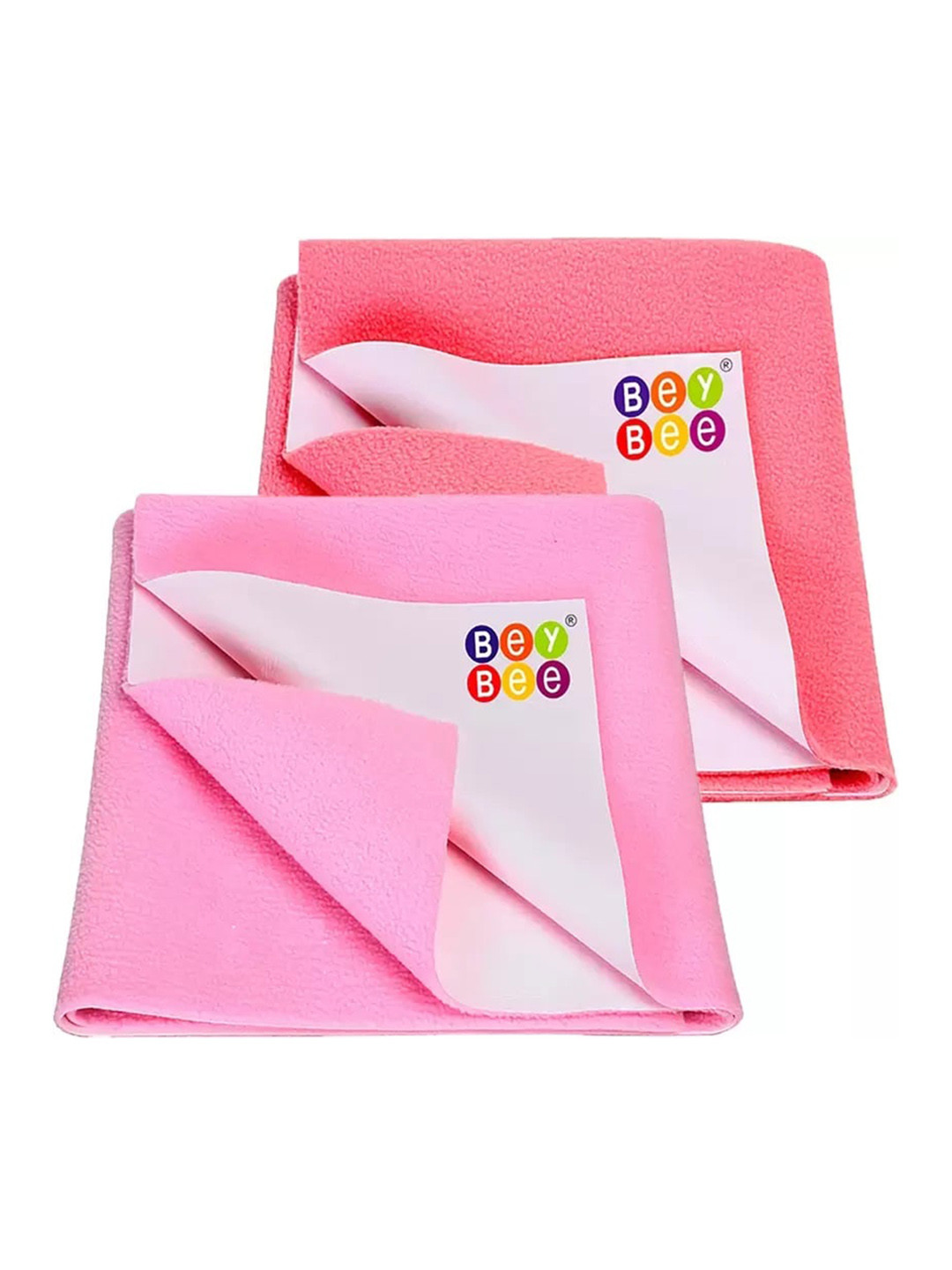 BeyBee Kids Pink & Solmon Rose 2 Pcs Cotton Breathable & Lightweight Mattress Protectors