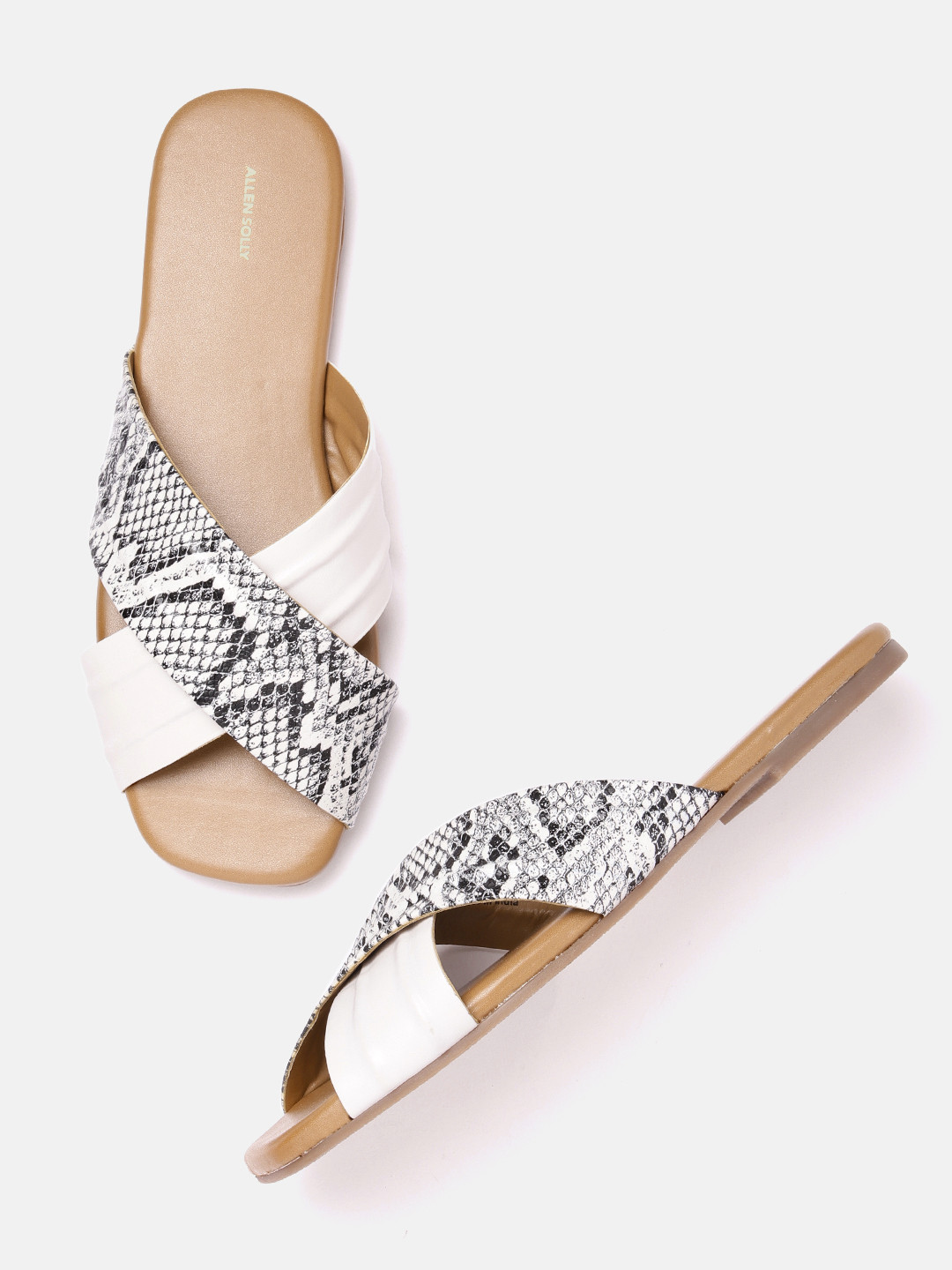 Allen Solly Women Snake Skin Printed Open Toe Flats