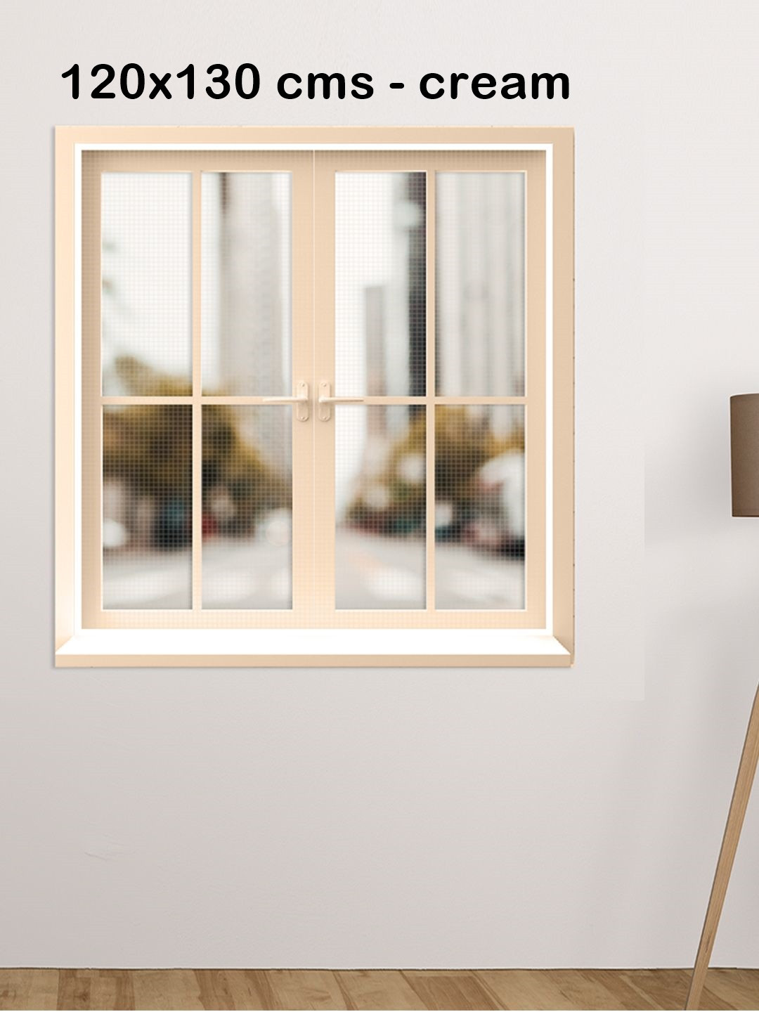 Classic Mosquito Net Cream-color Self-Adhesive Hook Pre-Stitched Window Mosquito Net