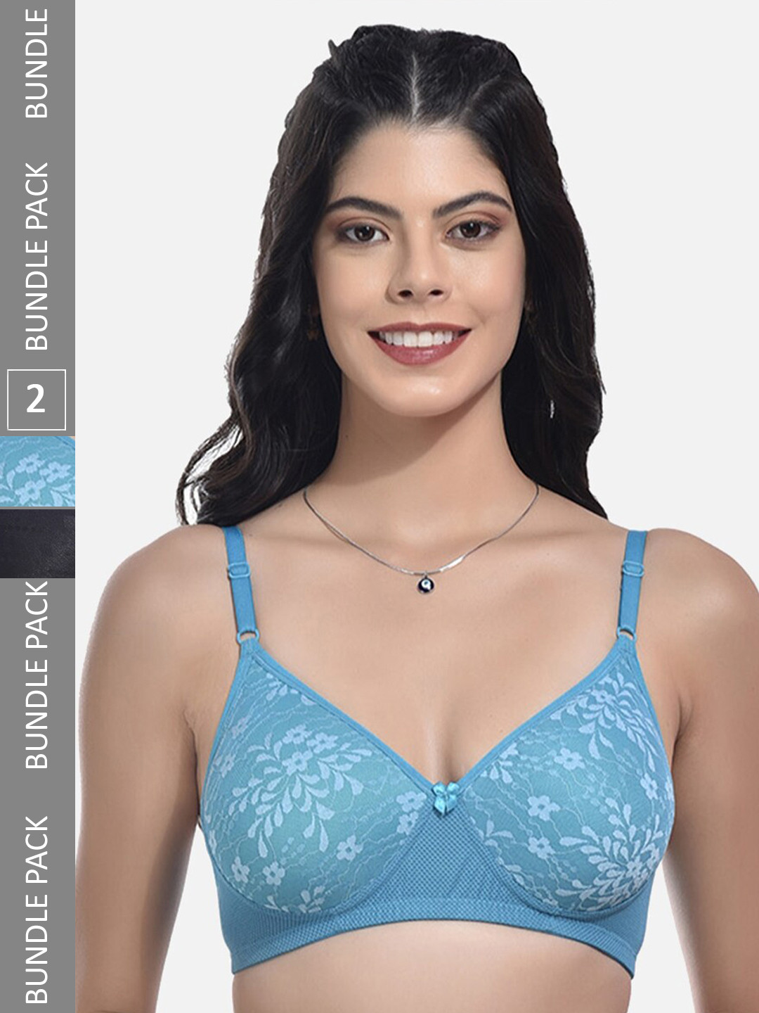 StyFun Pack Of 2 Bras Printed Full Coverage Lightly Padded With All Day Comfort