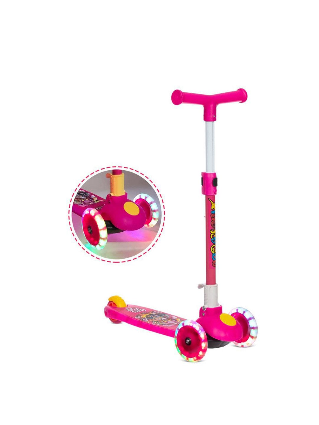 MUREN Kids LED Kick Scooter With Adjustable Height & Anti Slip Base