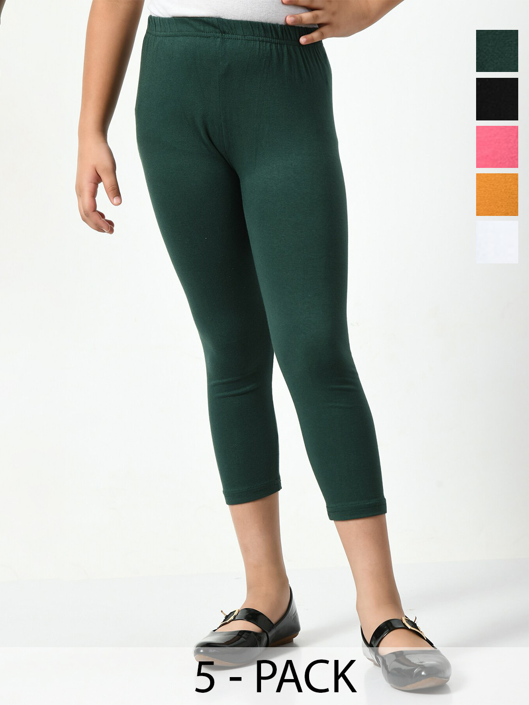 BAESD Girls Pack Of 6 High-Rise Capris