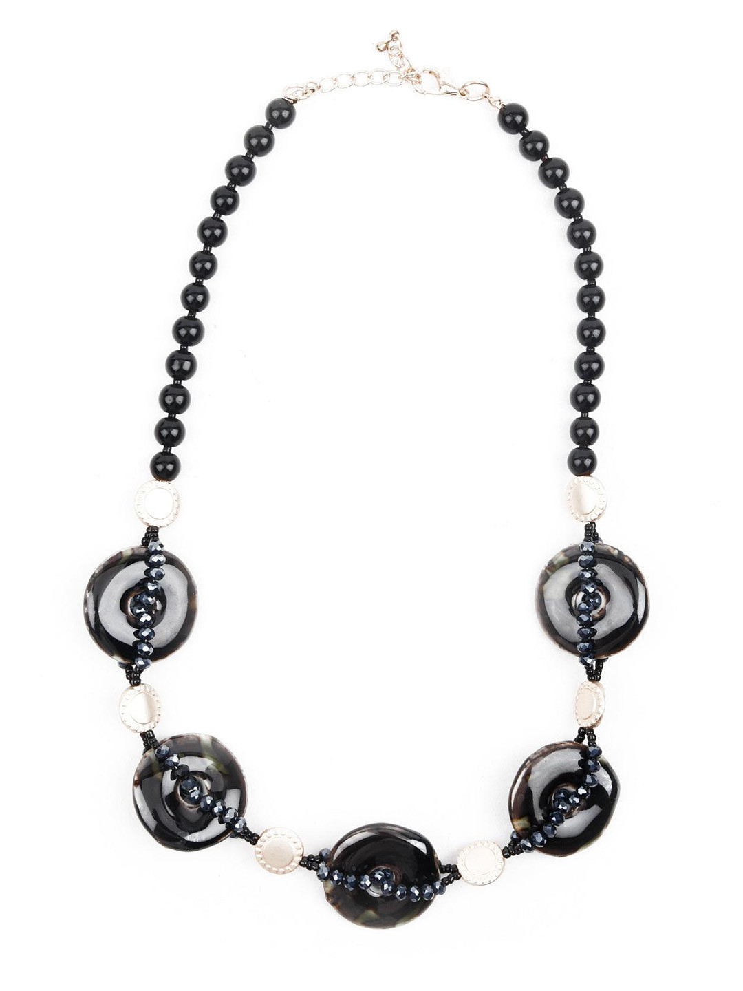 ODETTE Silver-Plated Beaded Long Necklace