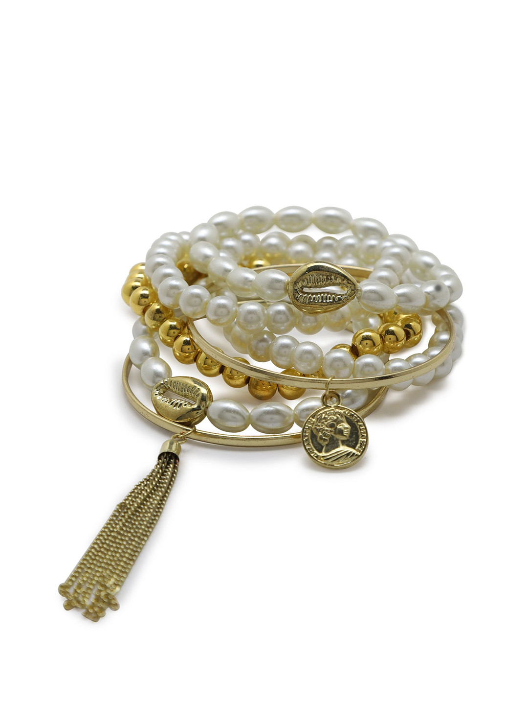 The Pari Women Set Of 6 Gold-Plated Bangle-Style Bracelets