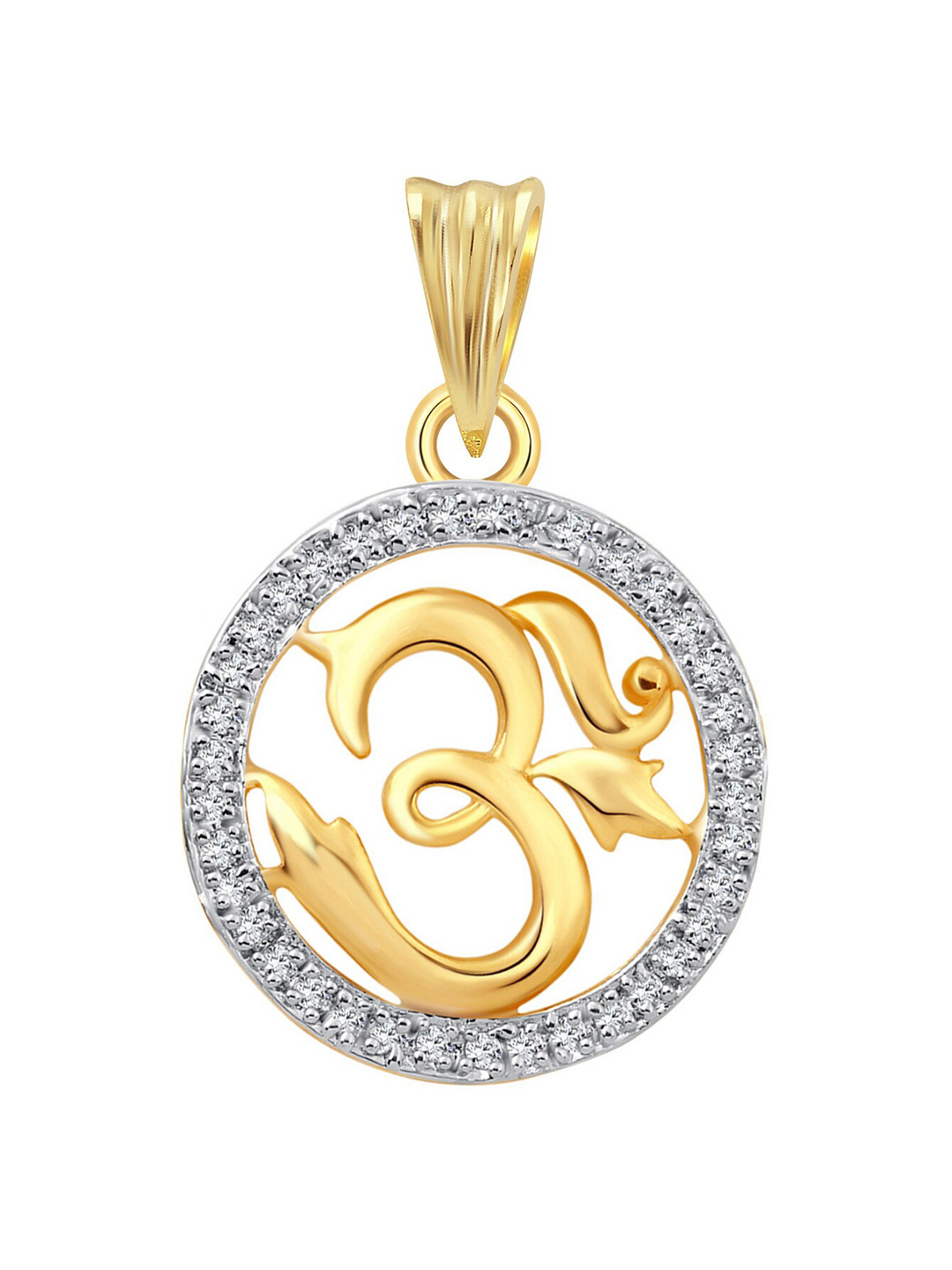 Vighnaharta Unisex Gold & Rhodium-Plated Master Of Om CZ-Studded Pendant