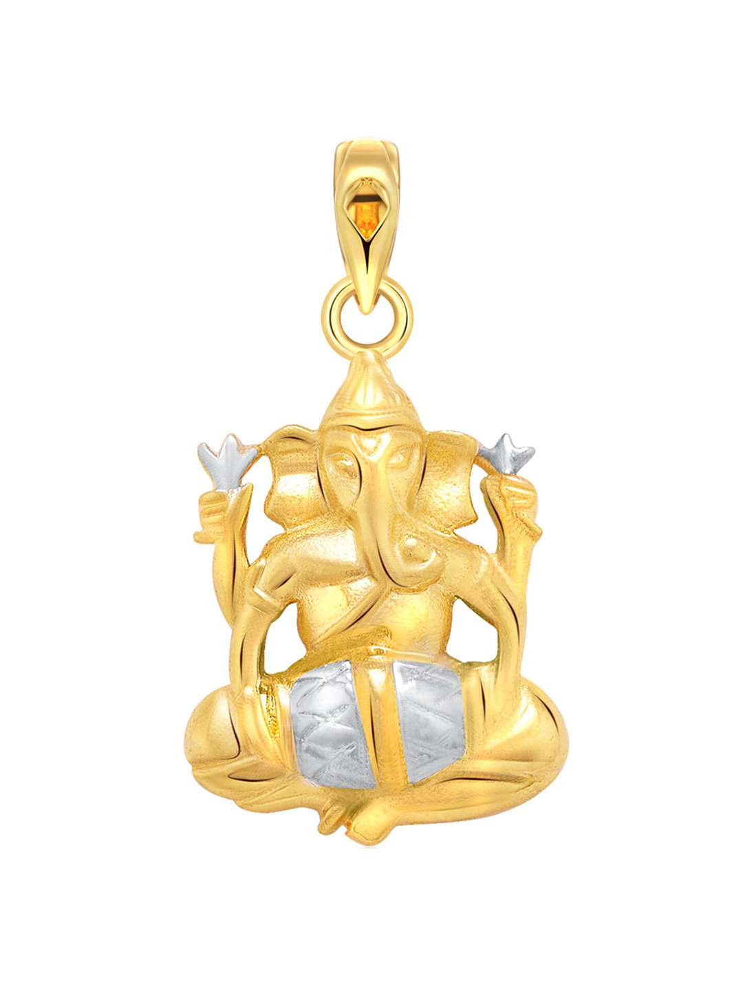 Vighnaharta Unisex Gold & Rhodium-Plated Nritya Ganesha Pendant