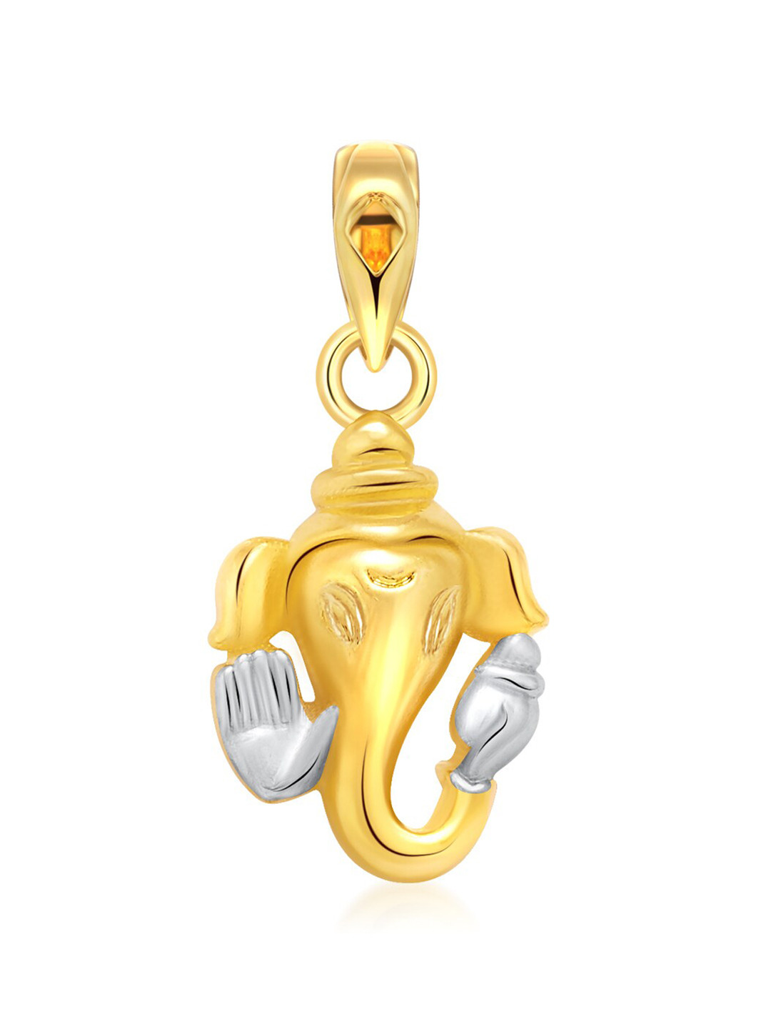 Vighnaharta Gold & Rhodium-Plated Chaturbhuj CZ-Studded God Pendant