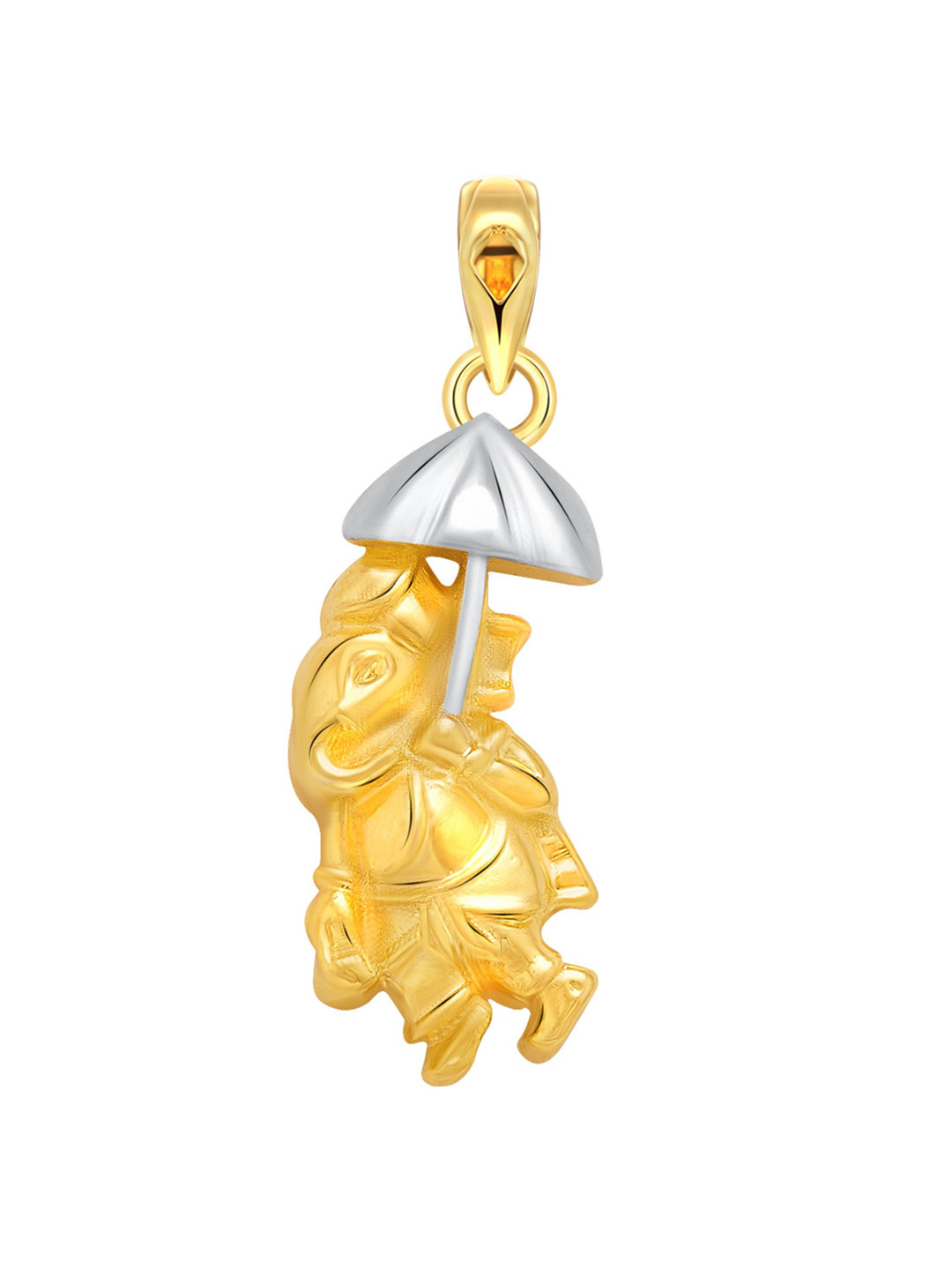 Vighnaharta Unisex Gold & Rhodium-Plated Rainy Ganesha Pendant