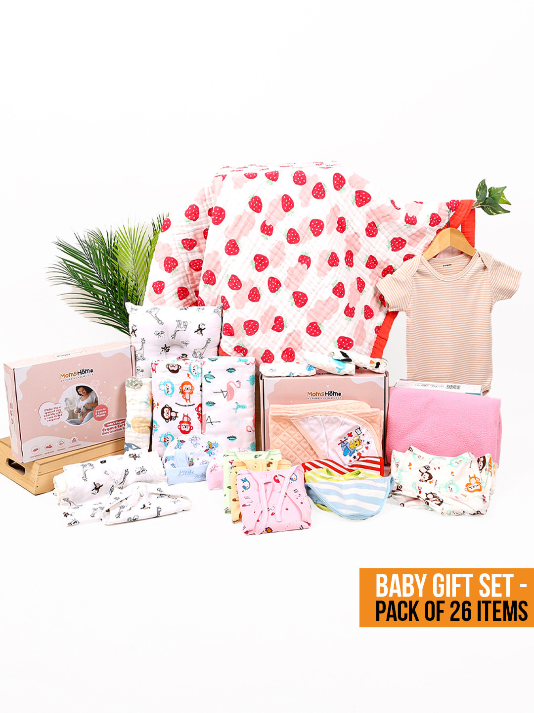 Moms Home Infants Set Of 26 Printed Organic Cotton Gift Set