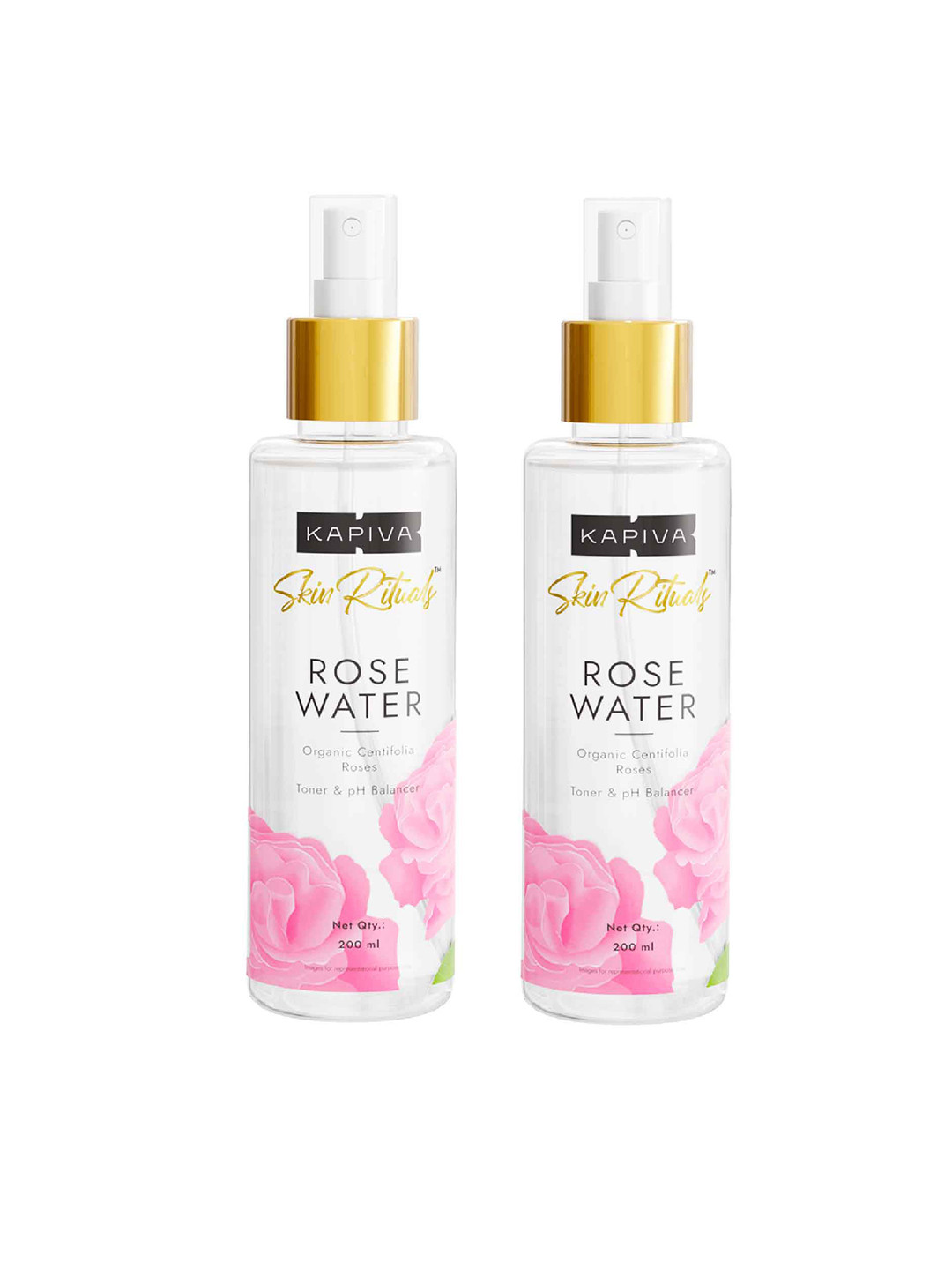 Kapiva Skin Rituals Set Of 2 Rose Water Toner & pH Balancer - 200ml Each