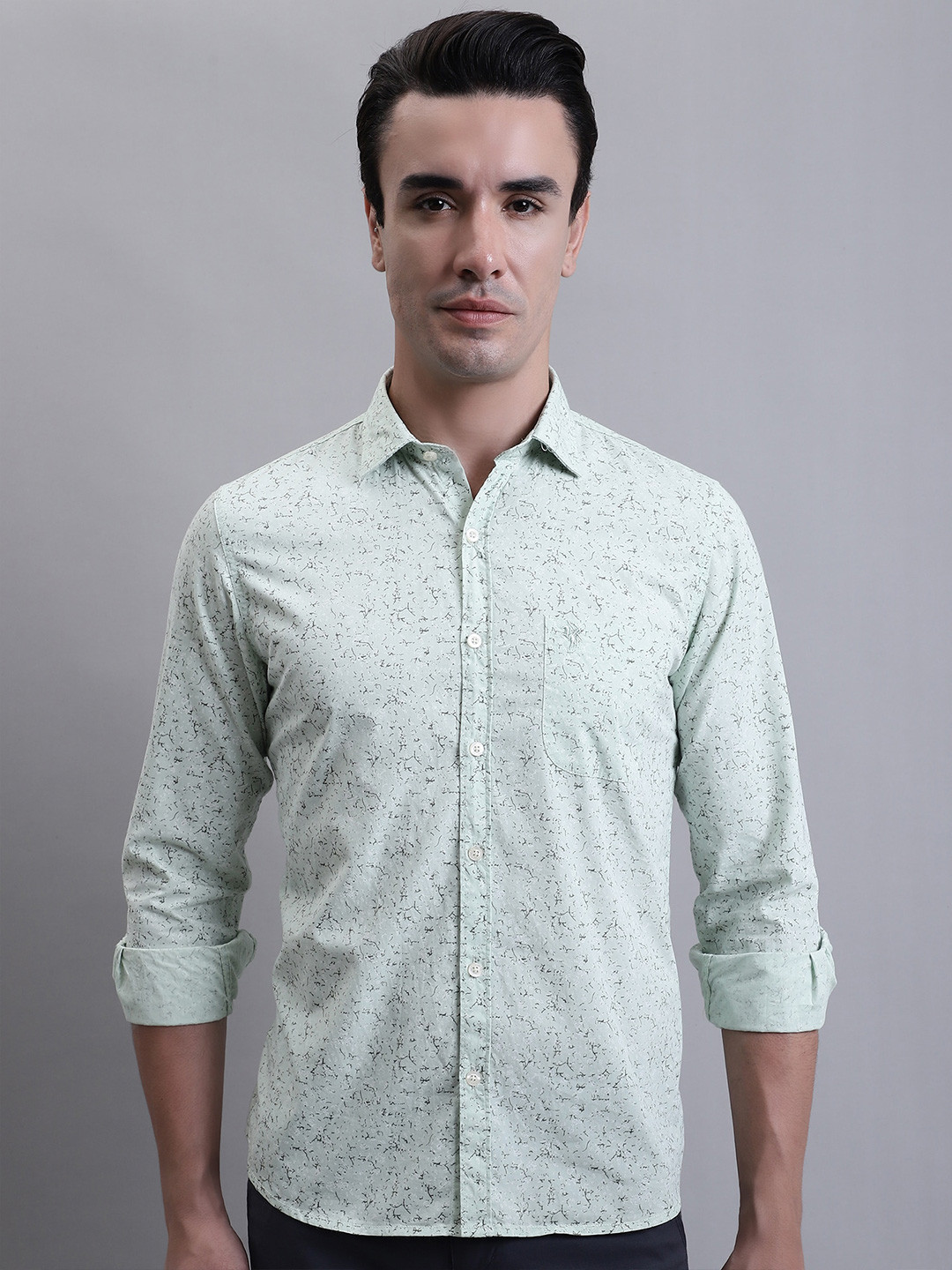Cantabil Comfort Abstract Opaque Printed Cotton Casual Shirt
