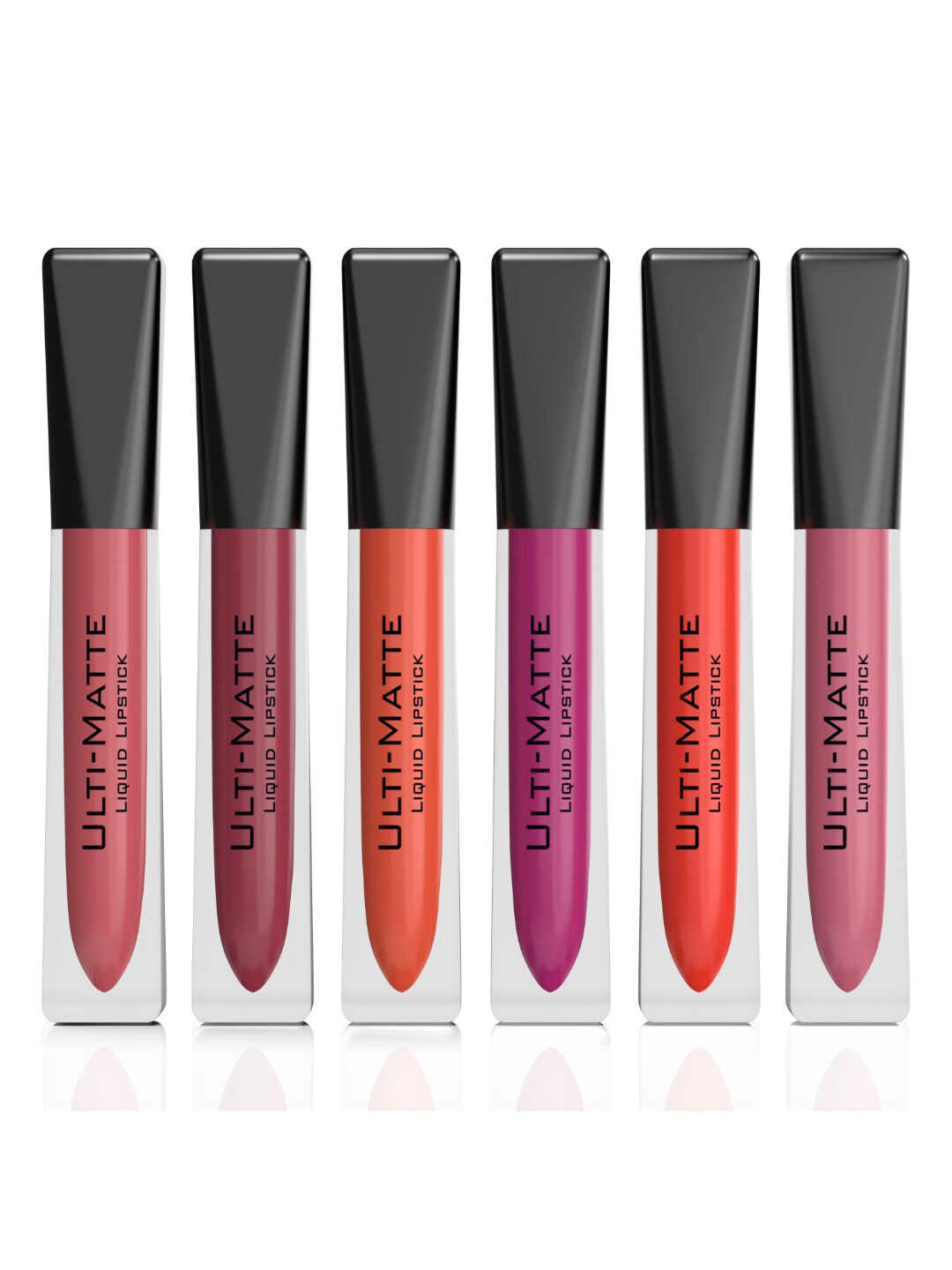 Bella Voste Set of 6 Ulti-Matte Liquid Lipsticks 3.7ml Each - Shade 03, 04, 09, 10, 15, 16