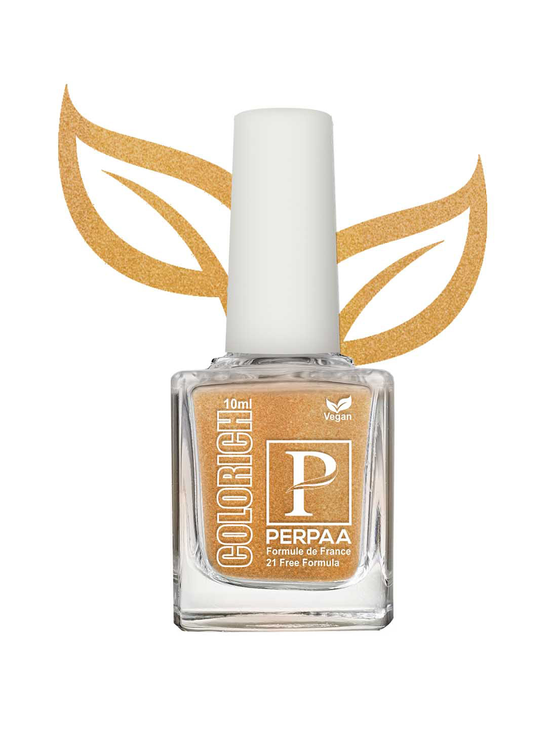 PERPAA Colorich Chip Resistant & Long Lasting Metallic Nail Polish 10 ml - Golden Bliss 10