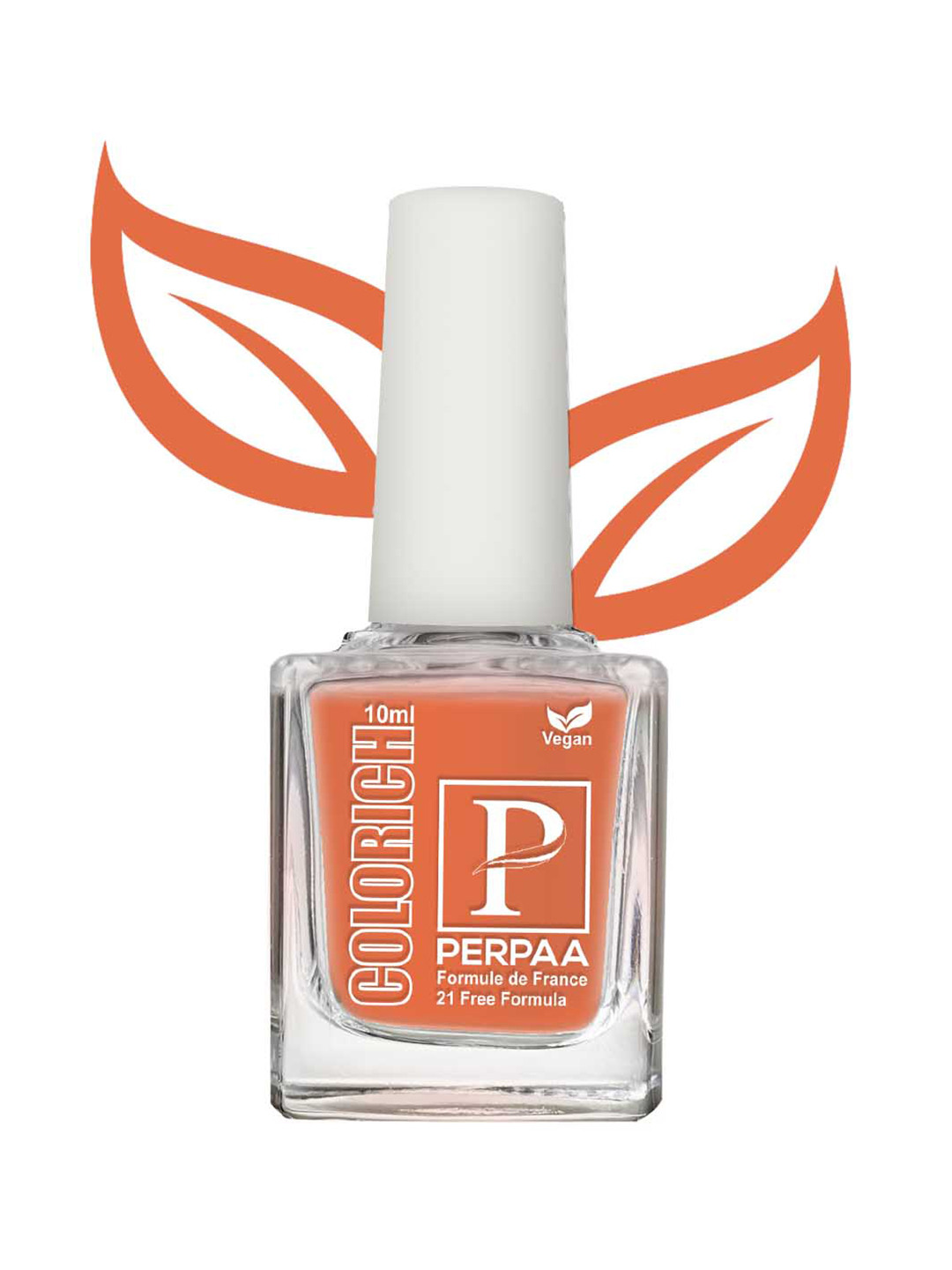 PERPAA Colorich Quick Dry & Long Lasting Glossy Nail Polish 10 ml - Orange 15
