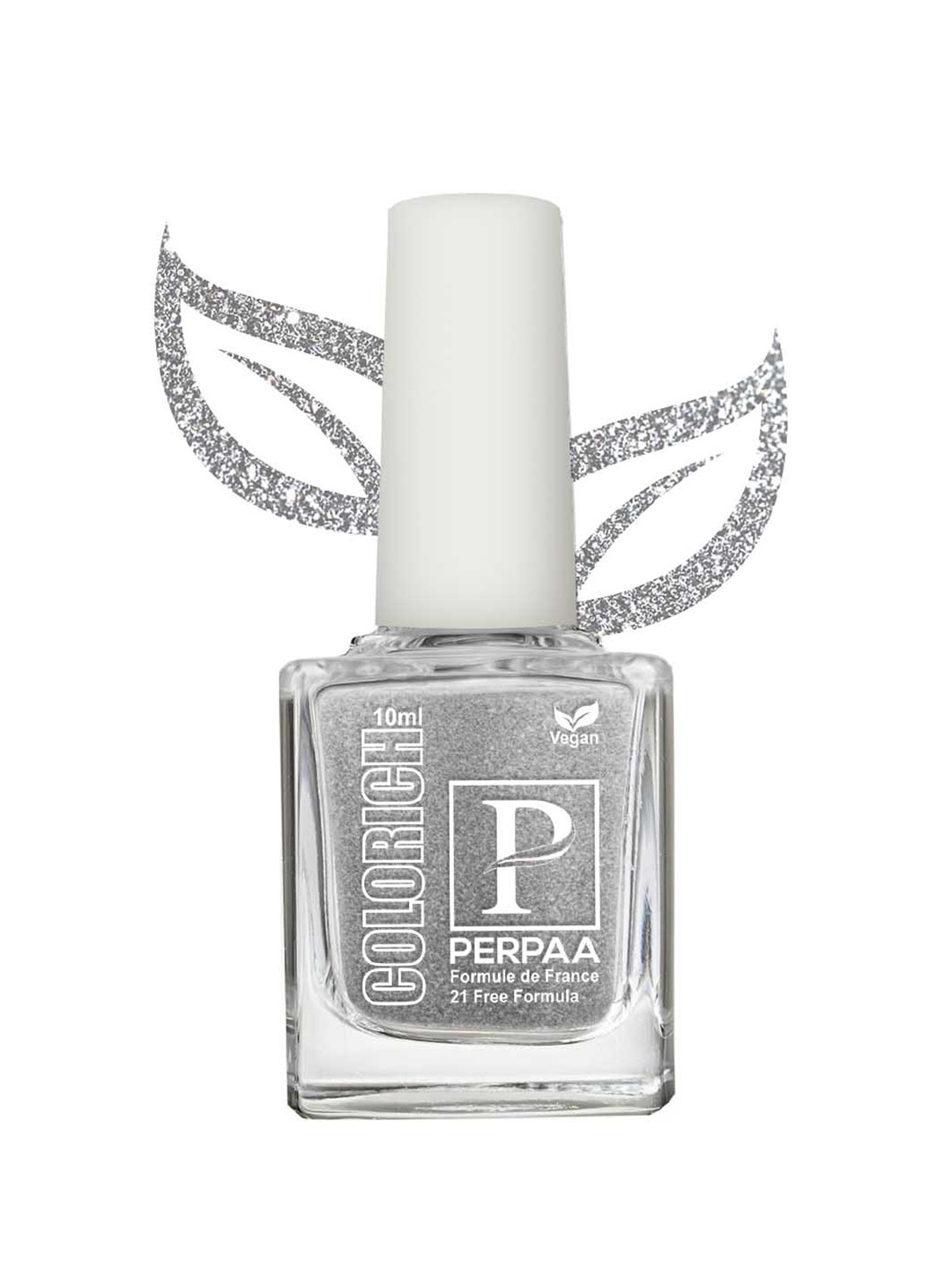 PERPAA Colorich Long Lasting Vegan Metallic Nail Polish 10 ml - Texture Silver 09