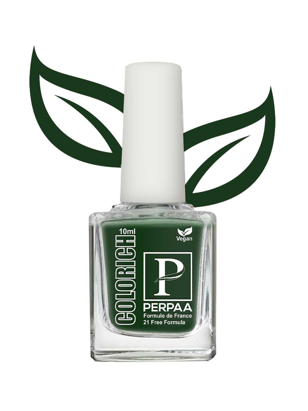 PERPAA Colorich Chip Resistant & Long Lasting Glossy Nail Polish 10 ml - Army Green 14