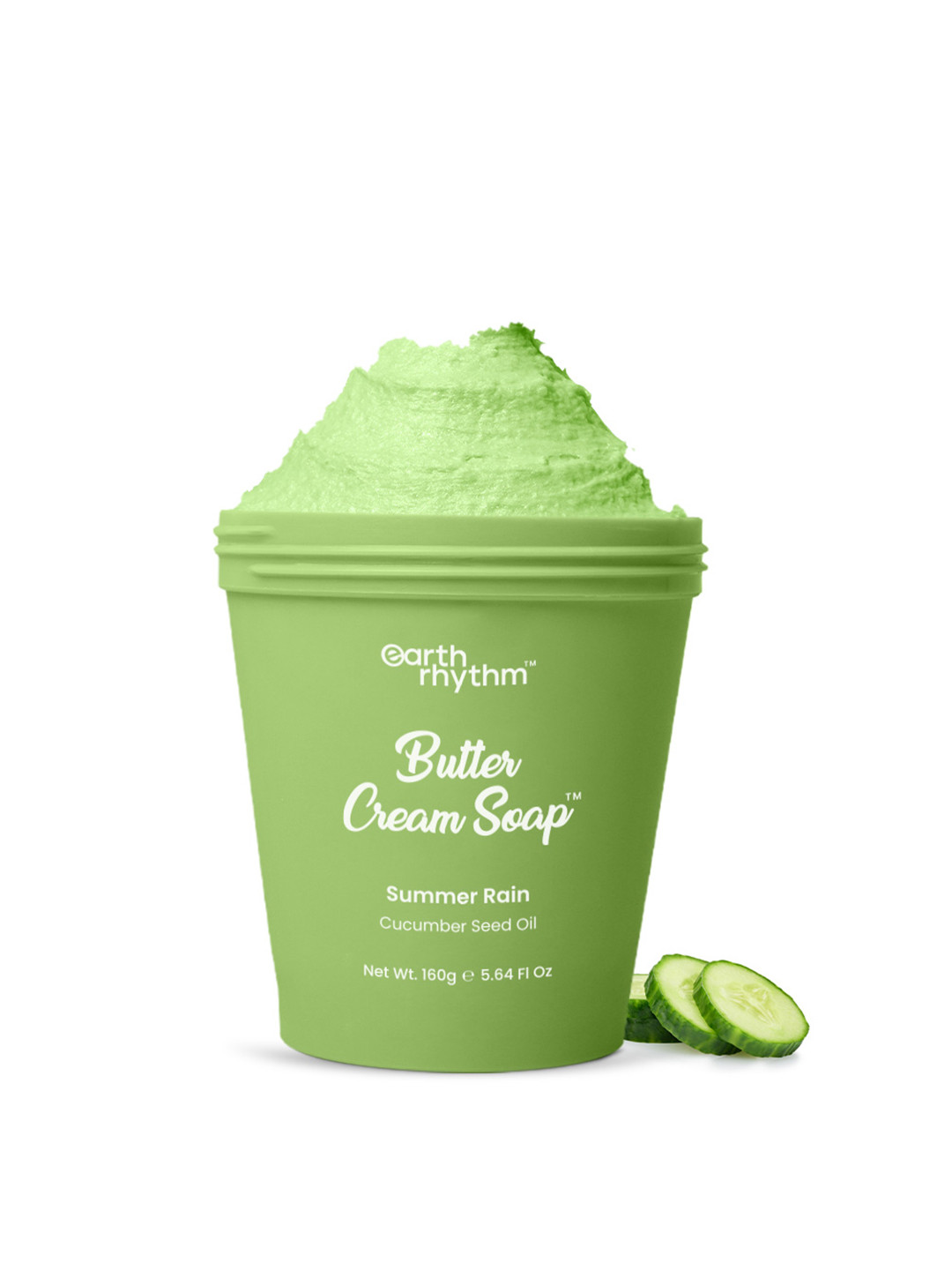 Earth Rhythm Summer Rain Butter Cream Soap with Cucumber Seed Oil & Shea Butter - 160g