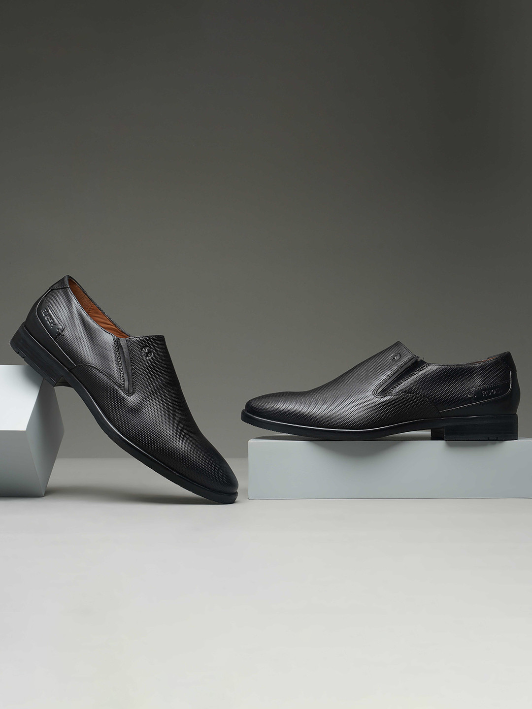 Ruosh Men Leather Formal Slip-On Shoes