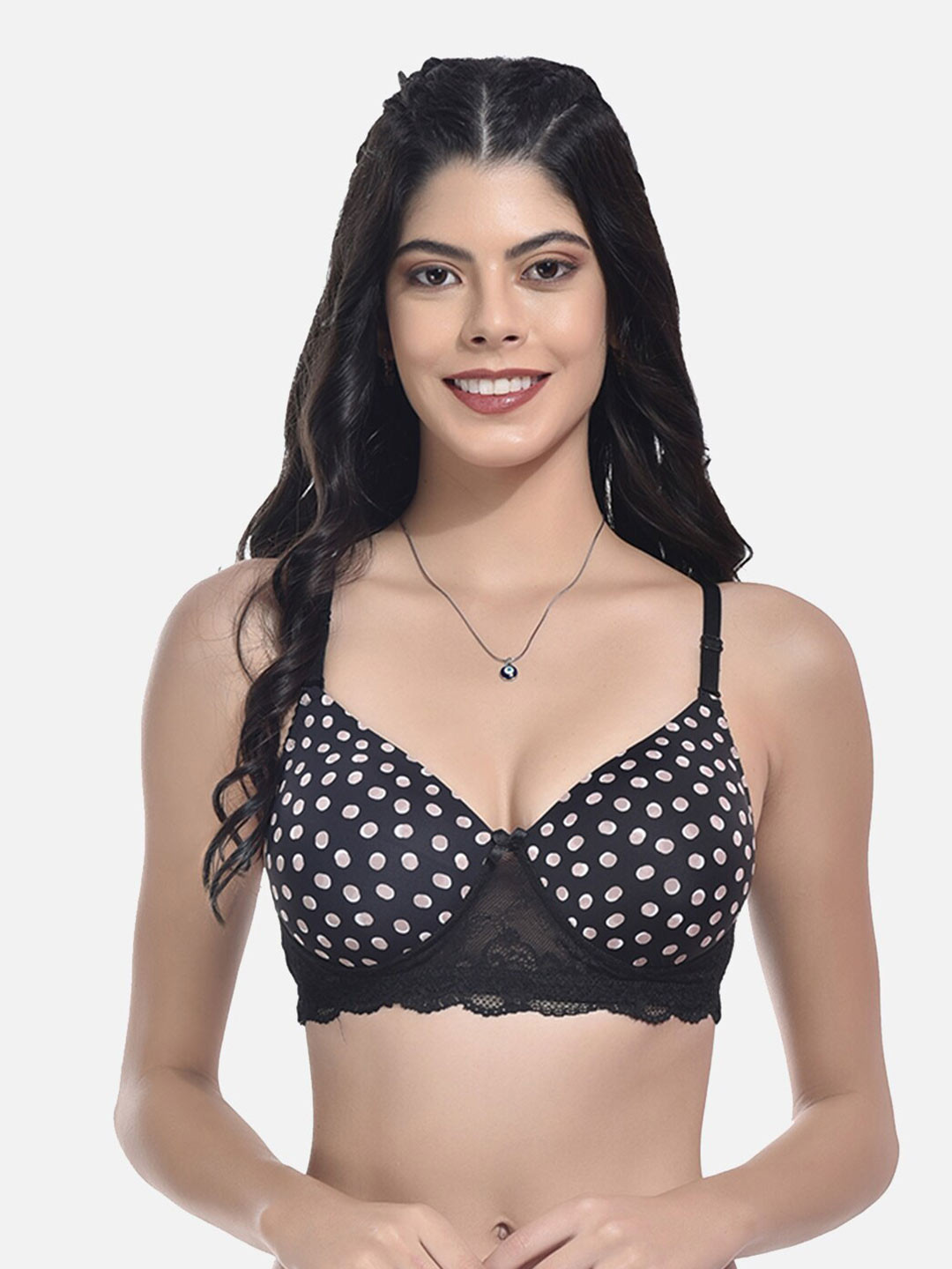 StyFun Polka Dots Printed Full Coverage All Day Comfort Lightly Padded Bra
