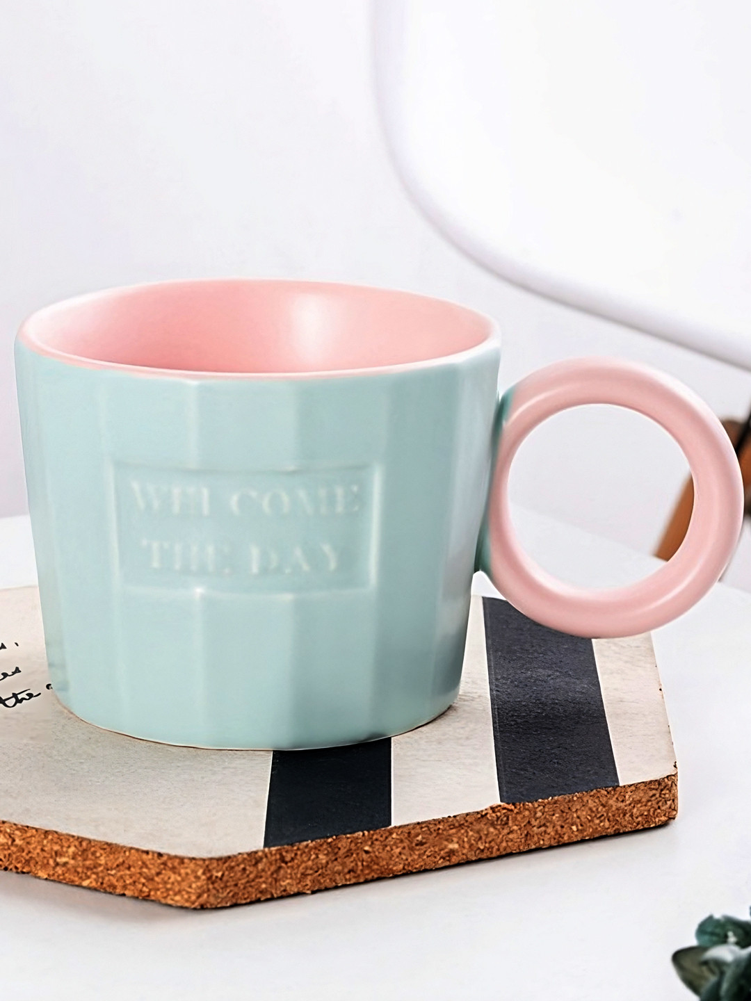 BonZeaL Kavish Name Personalised Green Ceramic Handmade Mug-300ml