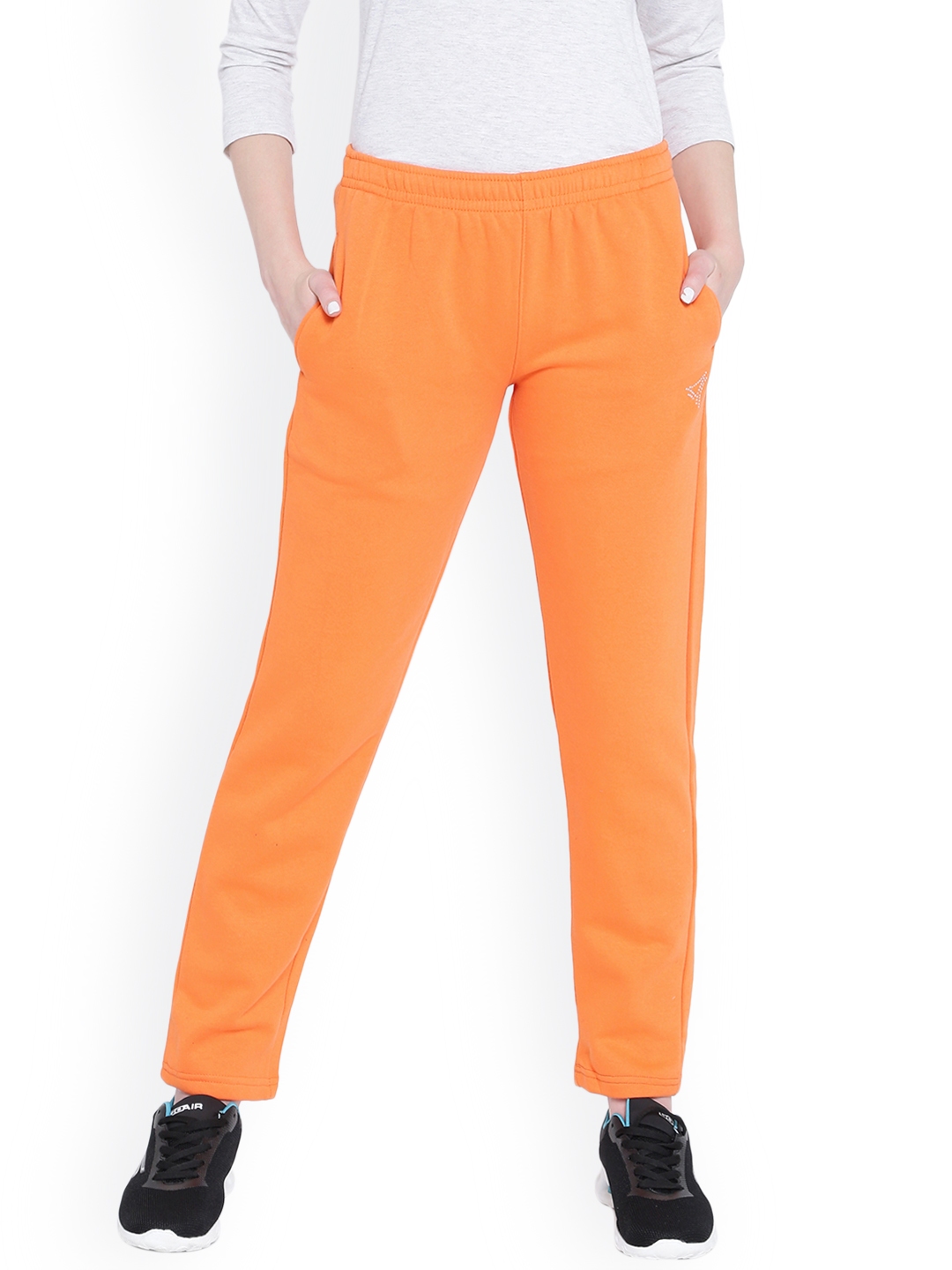 orange track pants womens