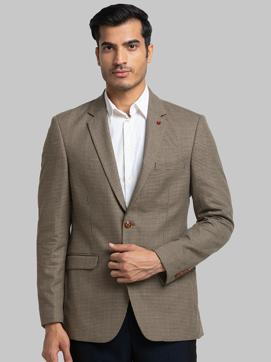 Raymond Houndstooth Weave Single-Breasted  Blazer
