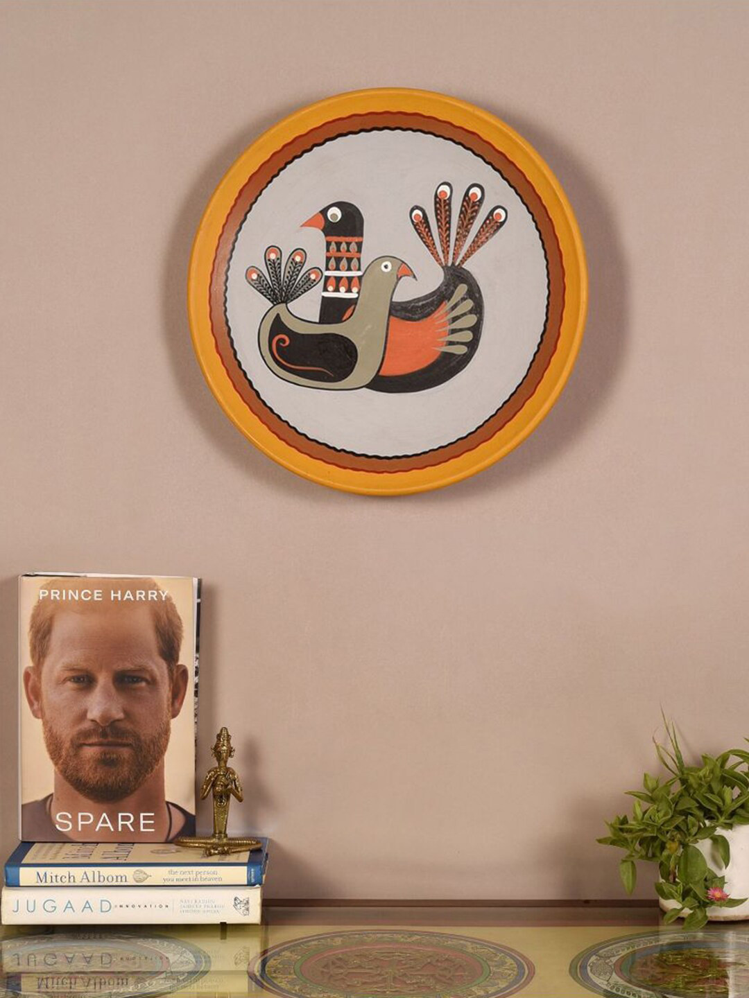 AAKRITI ART CREATIONS Winged Melodies Aluminium Glossy Hanging Hall Wall Plates-9.4In