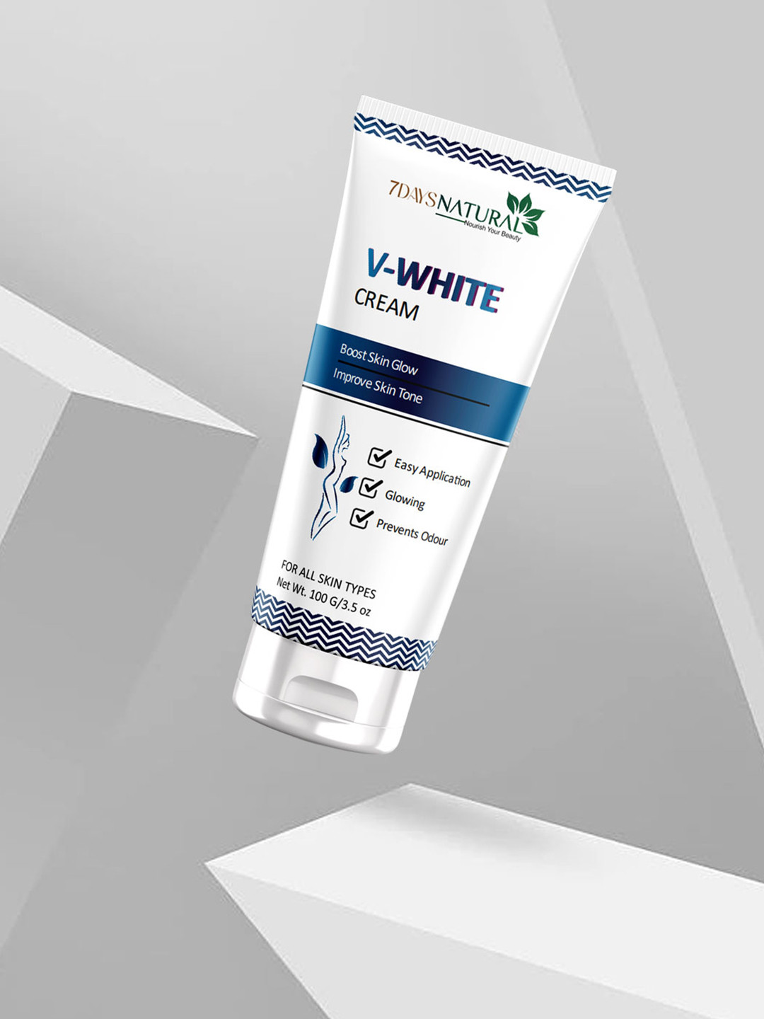 7DAYSNATURAL V-White Intimate Area Whitening & Brightening Cream For Women - 100g