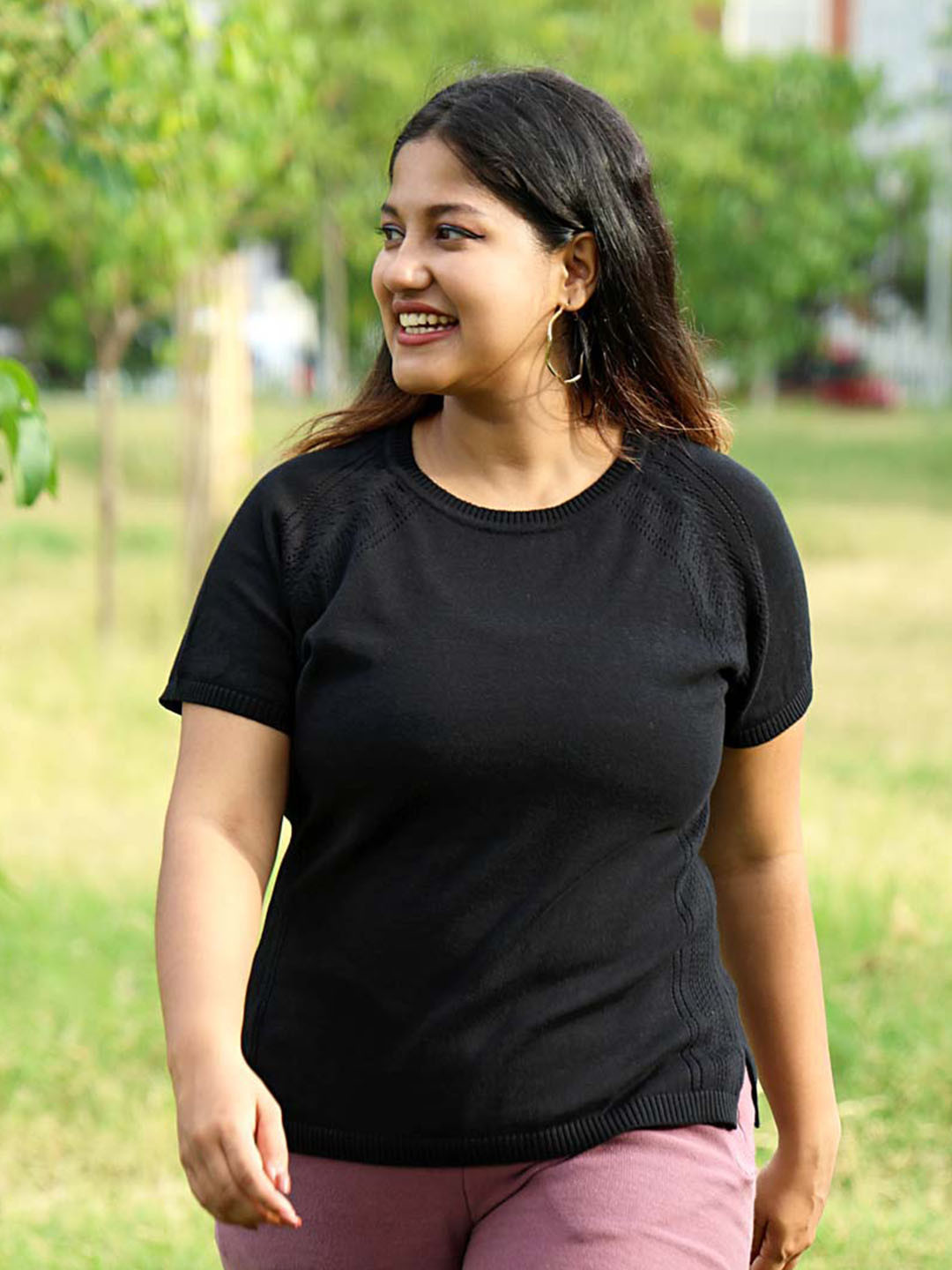 Blissclub At-Ease Round Neck Pure Cotton Free Flyknit Top